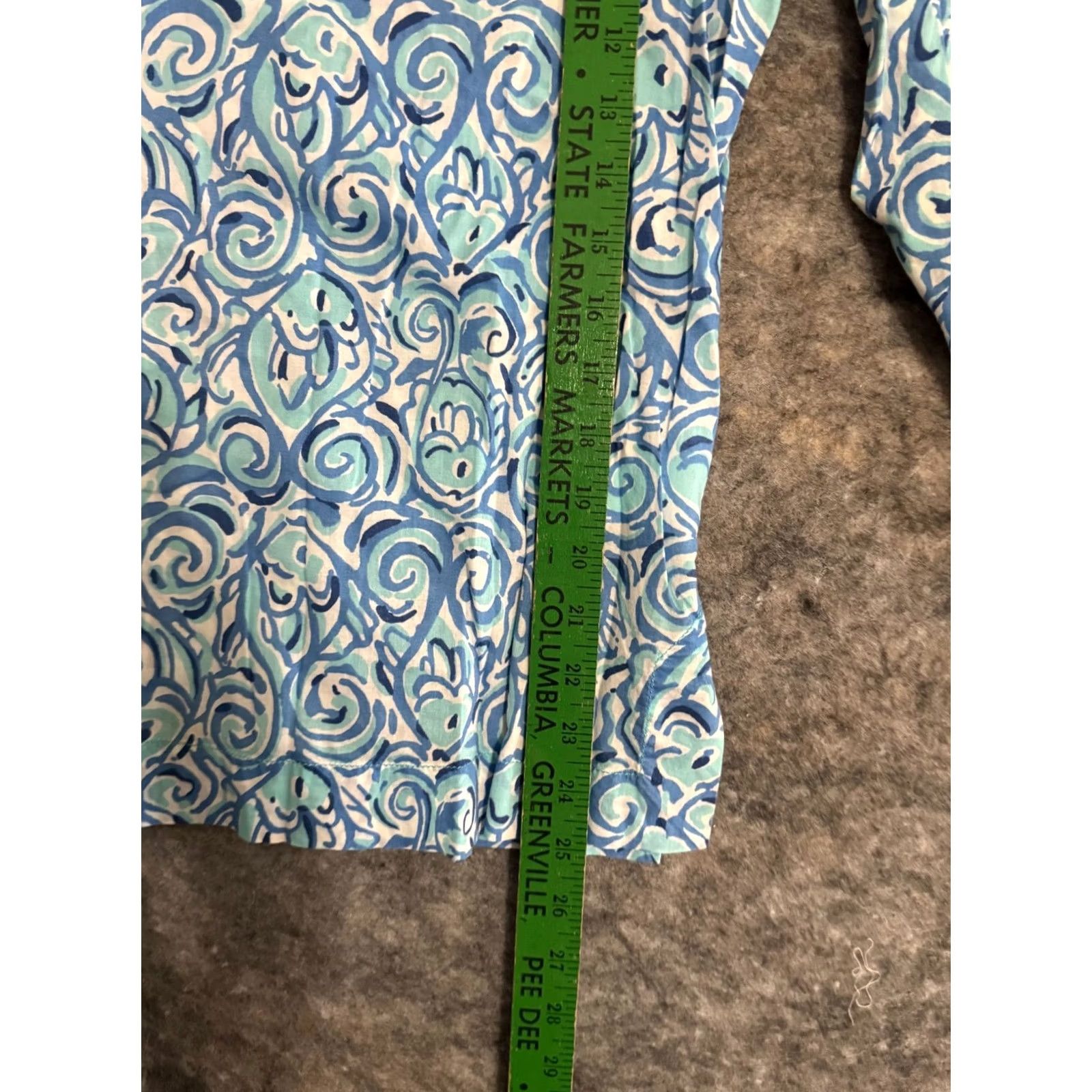 Lilly Pulitzer VINTAGE Lilly Pulitzer Blue Swirls Tunic Top Medium Womens Casual Party Size M / US 6-8 / IT 42-44 - 5 Thumbnail