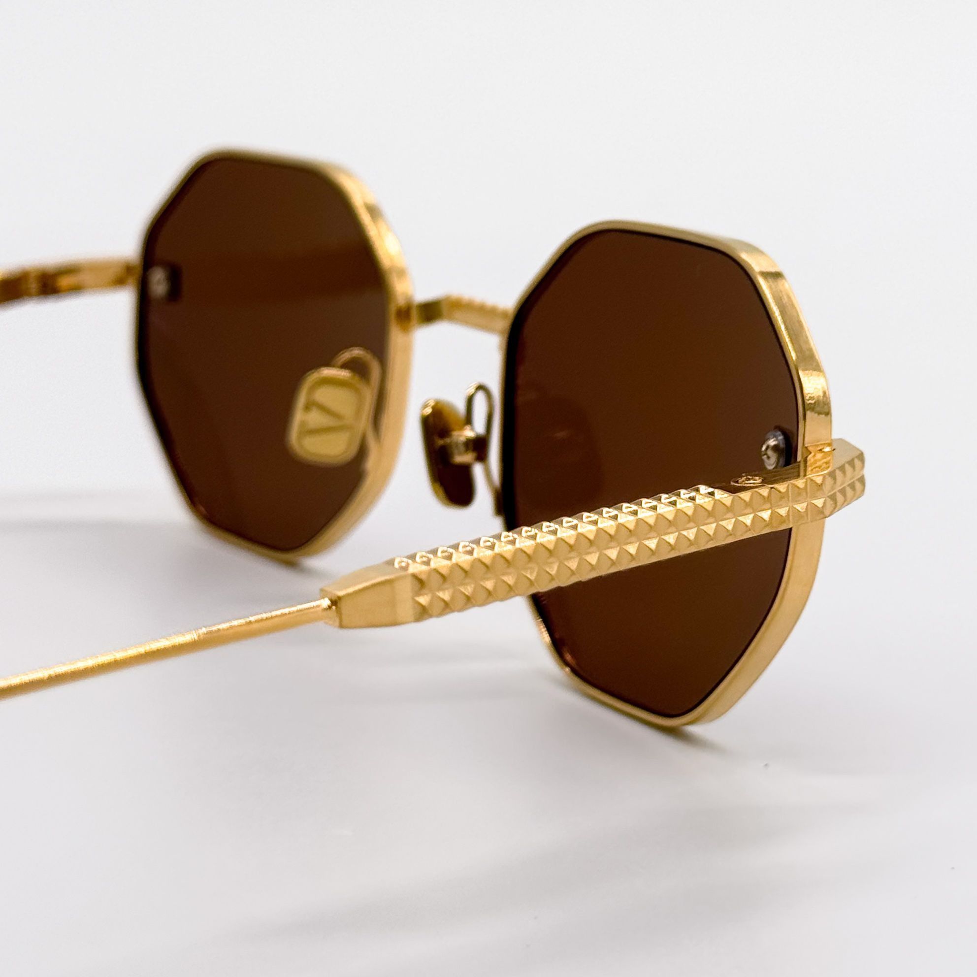 Valentino NEW VALENTINO SUNGLASSES VLS-122C GOLD/BROWN WOMEN VALENTINO Size ONE SIZE - 6 Thumbnail