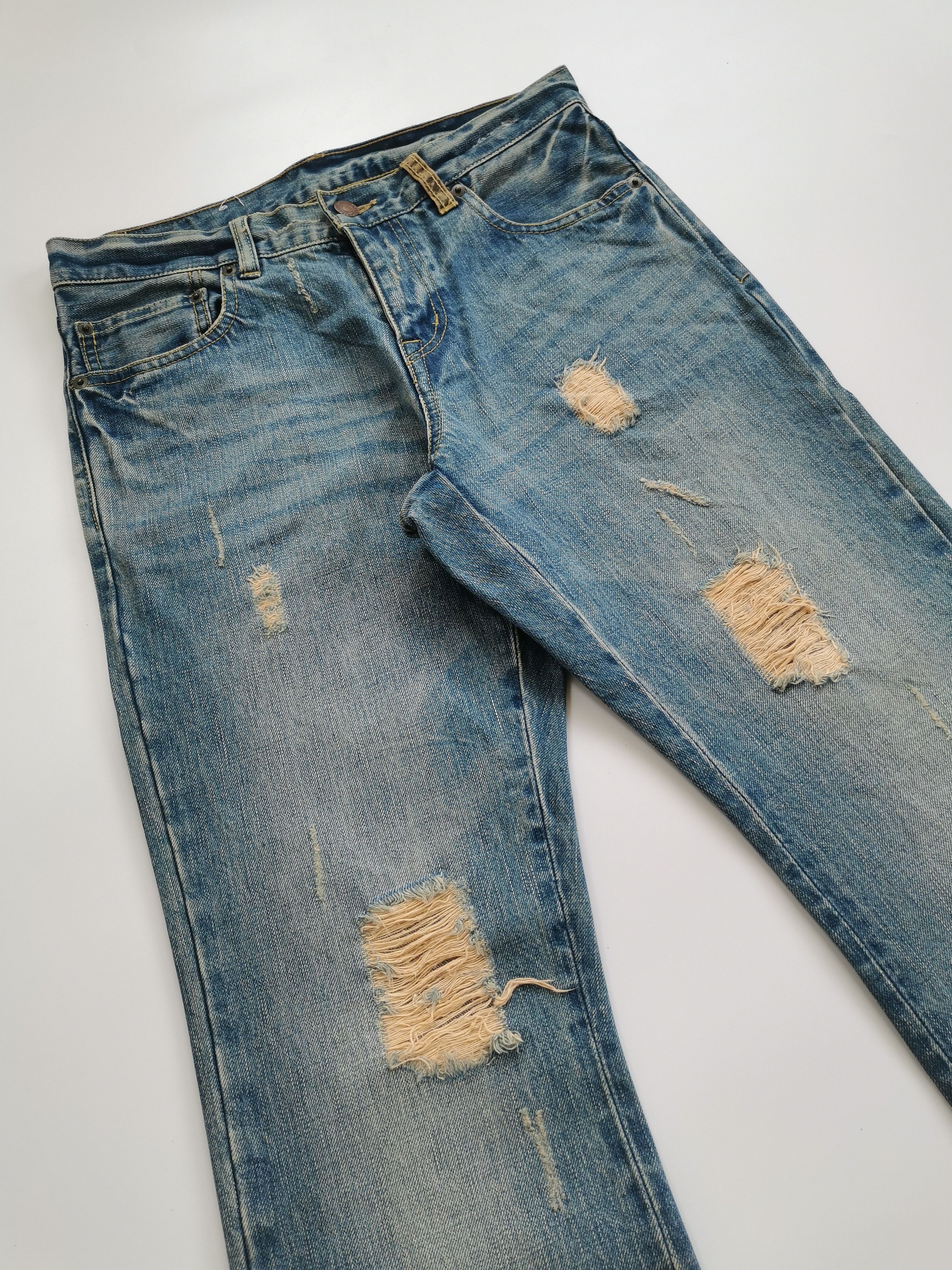 If Six Was Nine Driza Bone Flare Bootcuts Distress Denim Jeans Size 29x35 Size US 29 - 9 Thumbnail