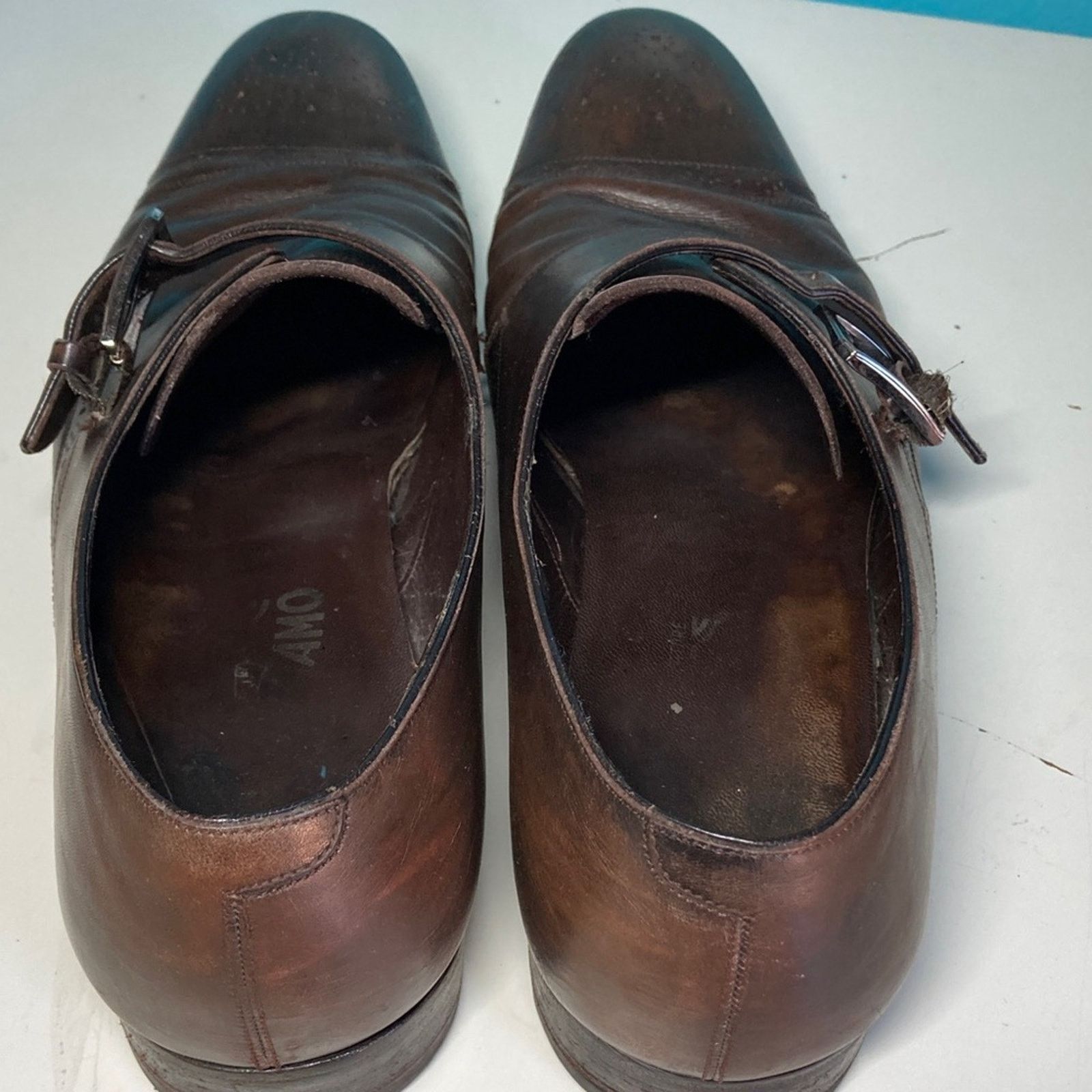 Salvatore Ferragamo Men’s Size 11 Ferragamo Shoes Brown Leather - FLAWS and WEAR Size US 11 / EU 44 - 7 Thumbnail