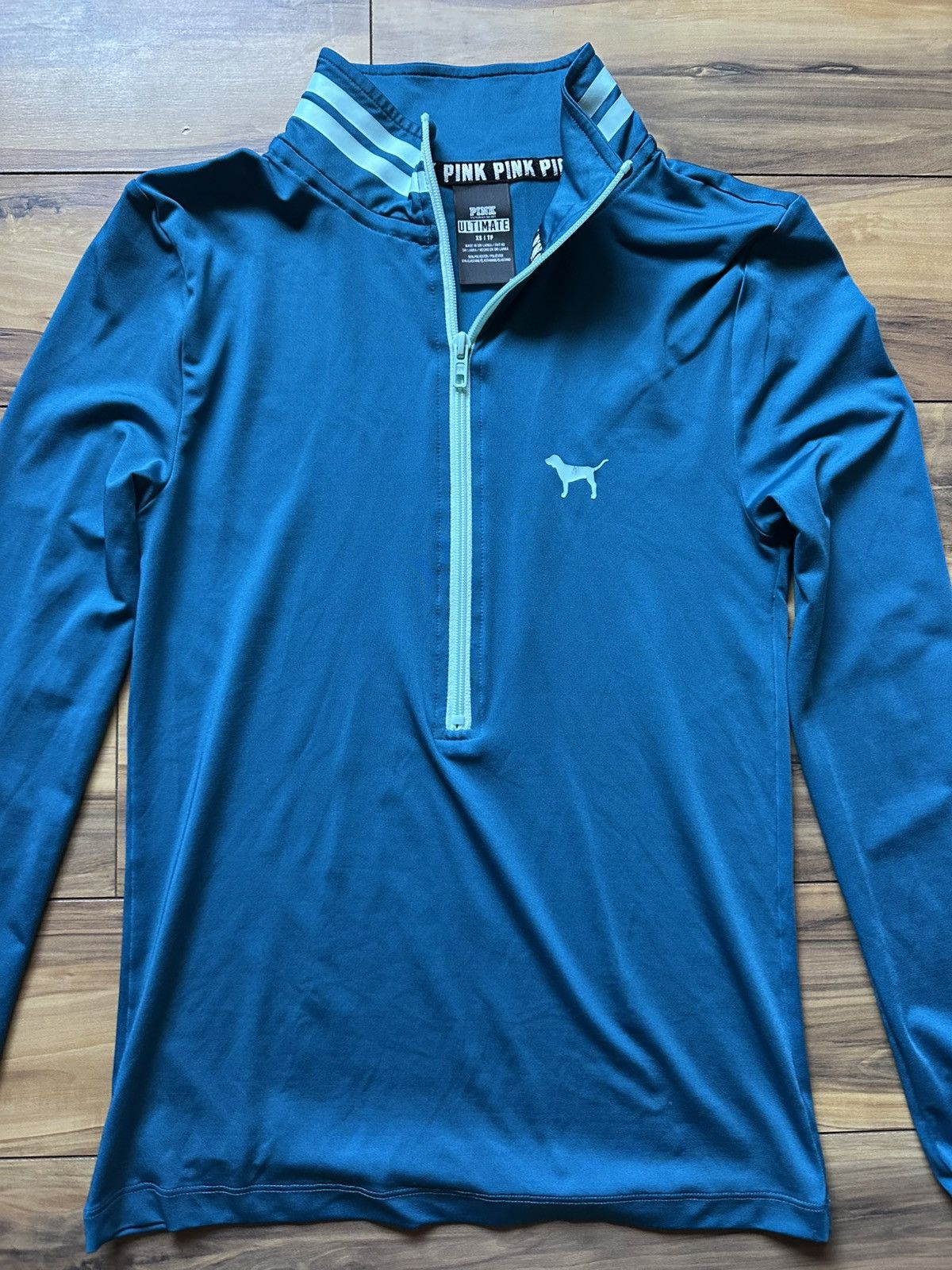 Pink PINK Victoria's Secret Teal Quarter-Zip Pullover Size XS / US 0-2 / IT 36-38 - 2 Thumbnail