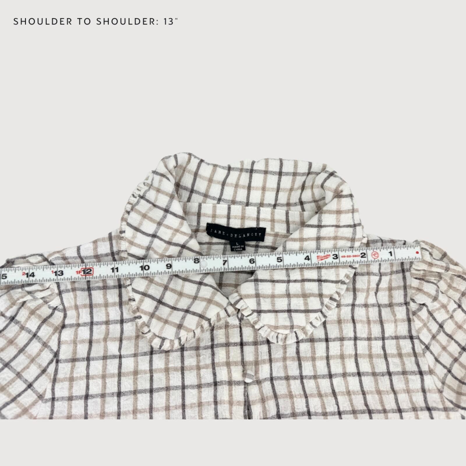 Other Jane & Delancey Plaid Peter Pan Collar Blouse L Size L / US 10 / IT 46 - 8 Thumbnail
