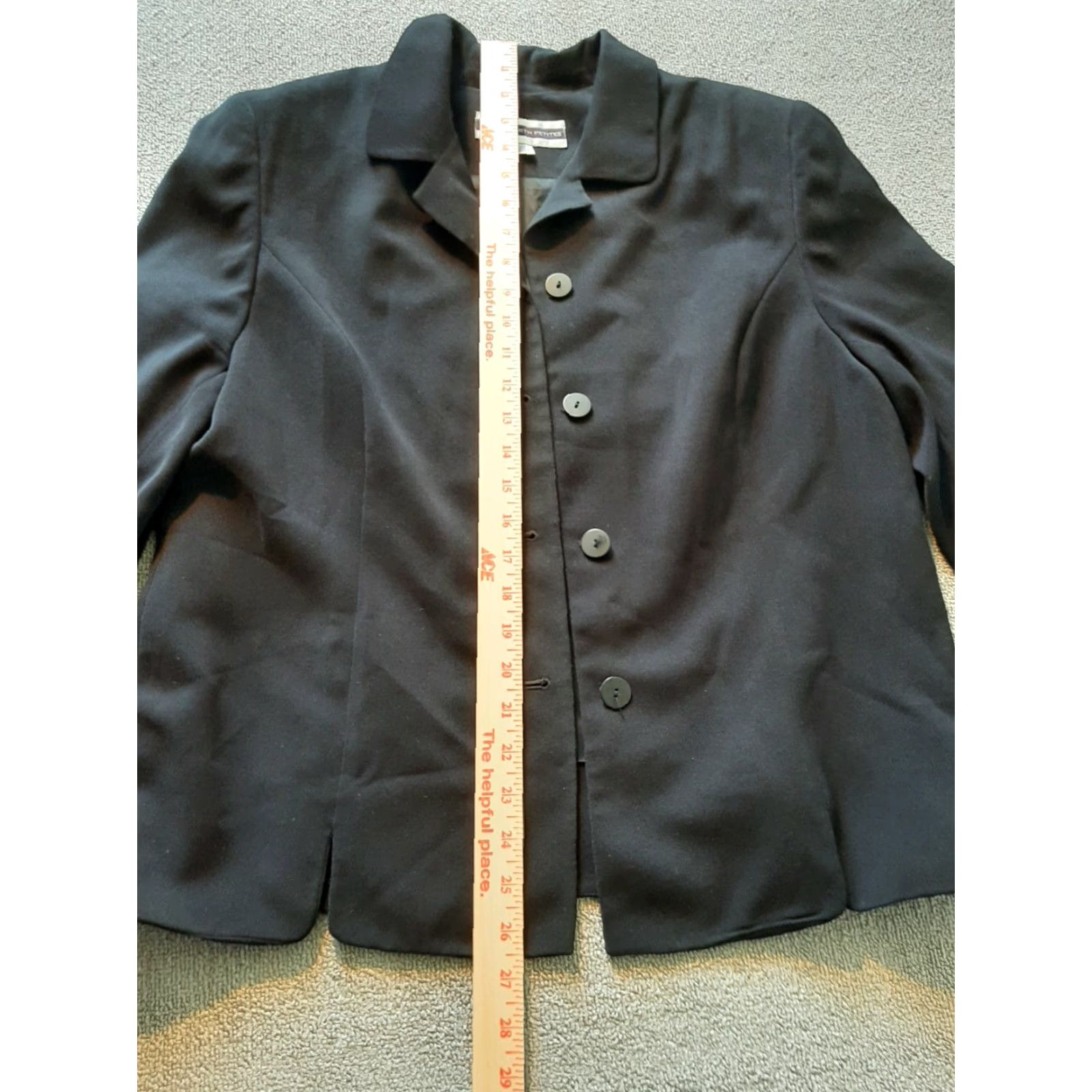 Vintage Amanda Smith Petite Woman's Suit Blazer Black Size 14P Button long Sleeve Size XL / US 12-14 / IT 48-50 - 3 Thumbnail