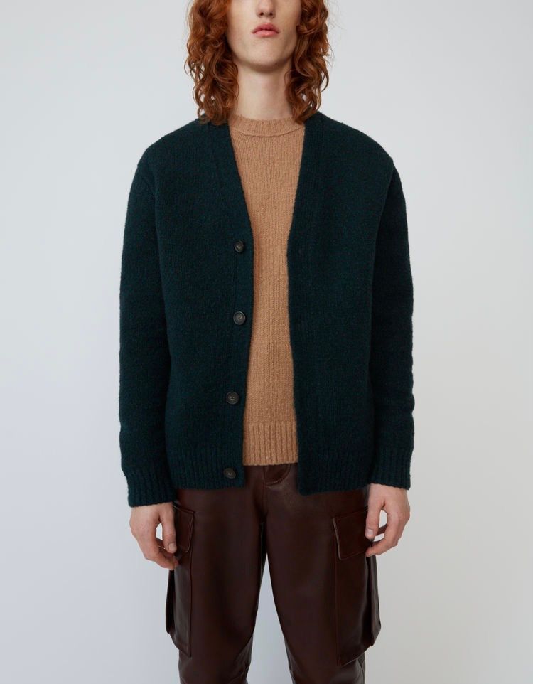 Pre-owned Acne Studios Wool/cashmere Kabelo Cardigan In Green