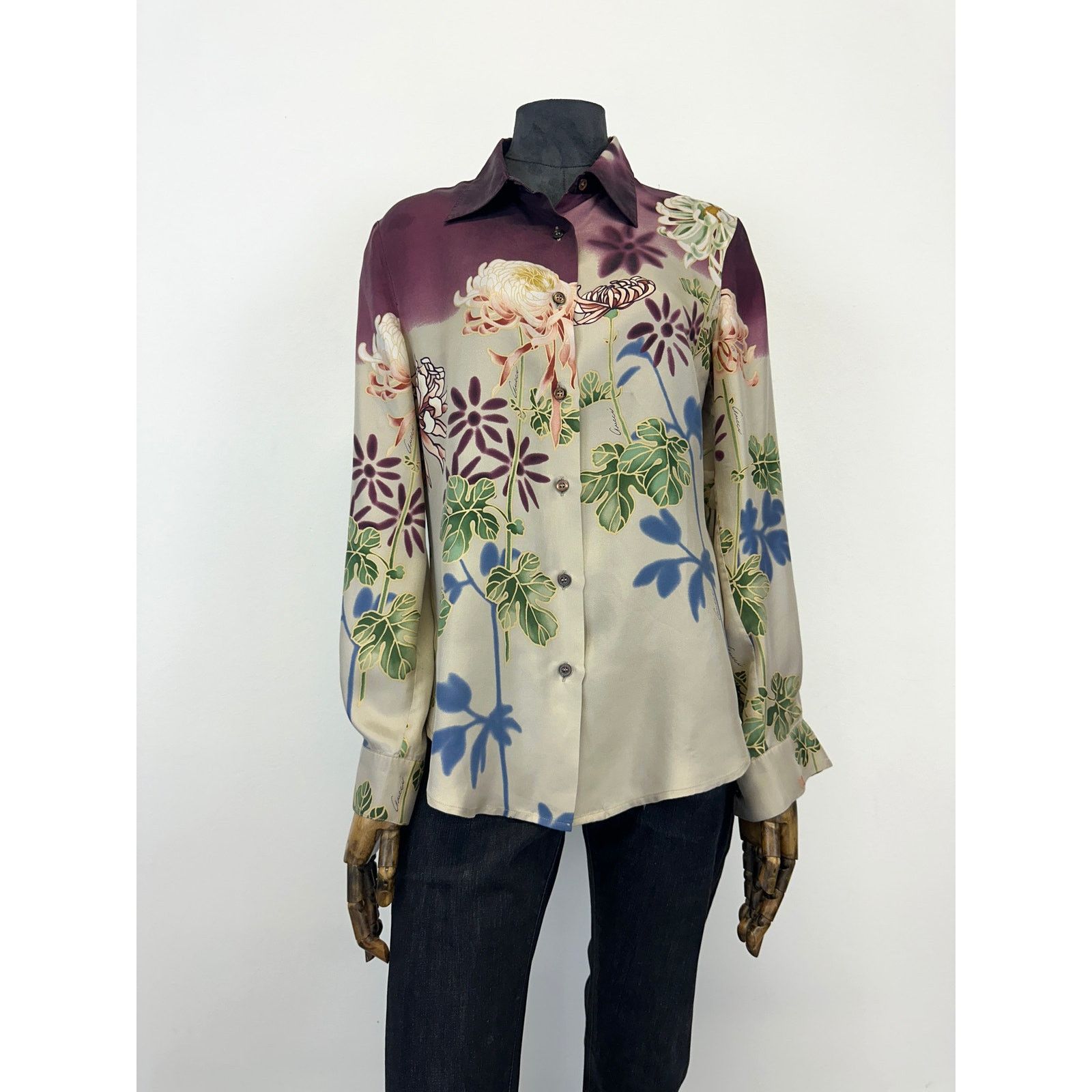 Gucci SS2001 Gucci by Tom Ford Chrysanthemum silk shirt Size M / US 6-8 / IT 42-44 - 1 Thumbnail