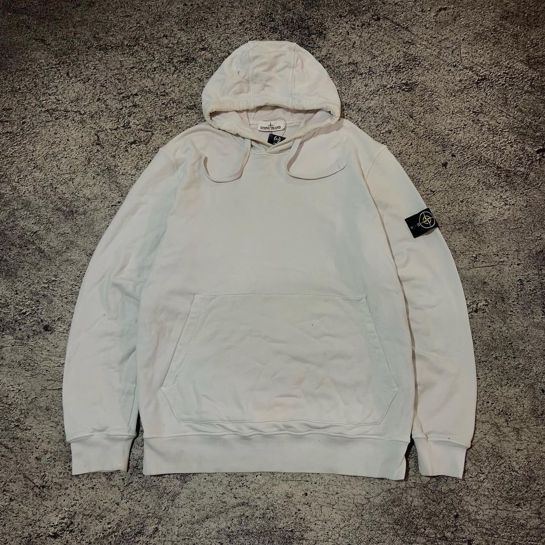 image of Stone Island Hoodie Patch White, Men's (Size XL)