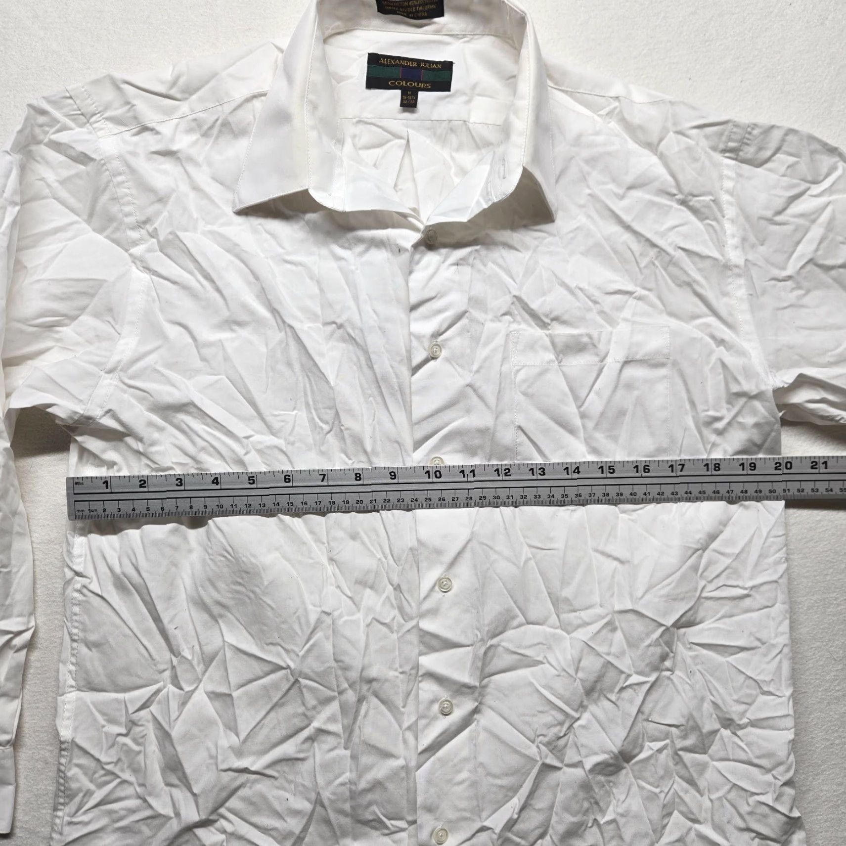 Alexander Julian ALEXANDER JULIAN Shirt Solid White Button-Up Long Sleeve M 15 15.5 Adult Men Cotton Spandex Casual Shirt Beach City Vintage No N/A Size US M / EU 48-50 / 2 - 4 Thumbnail