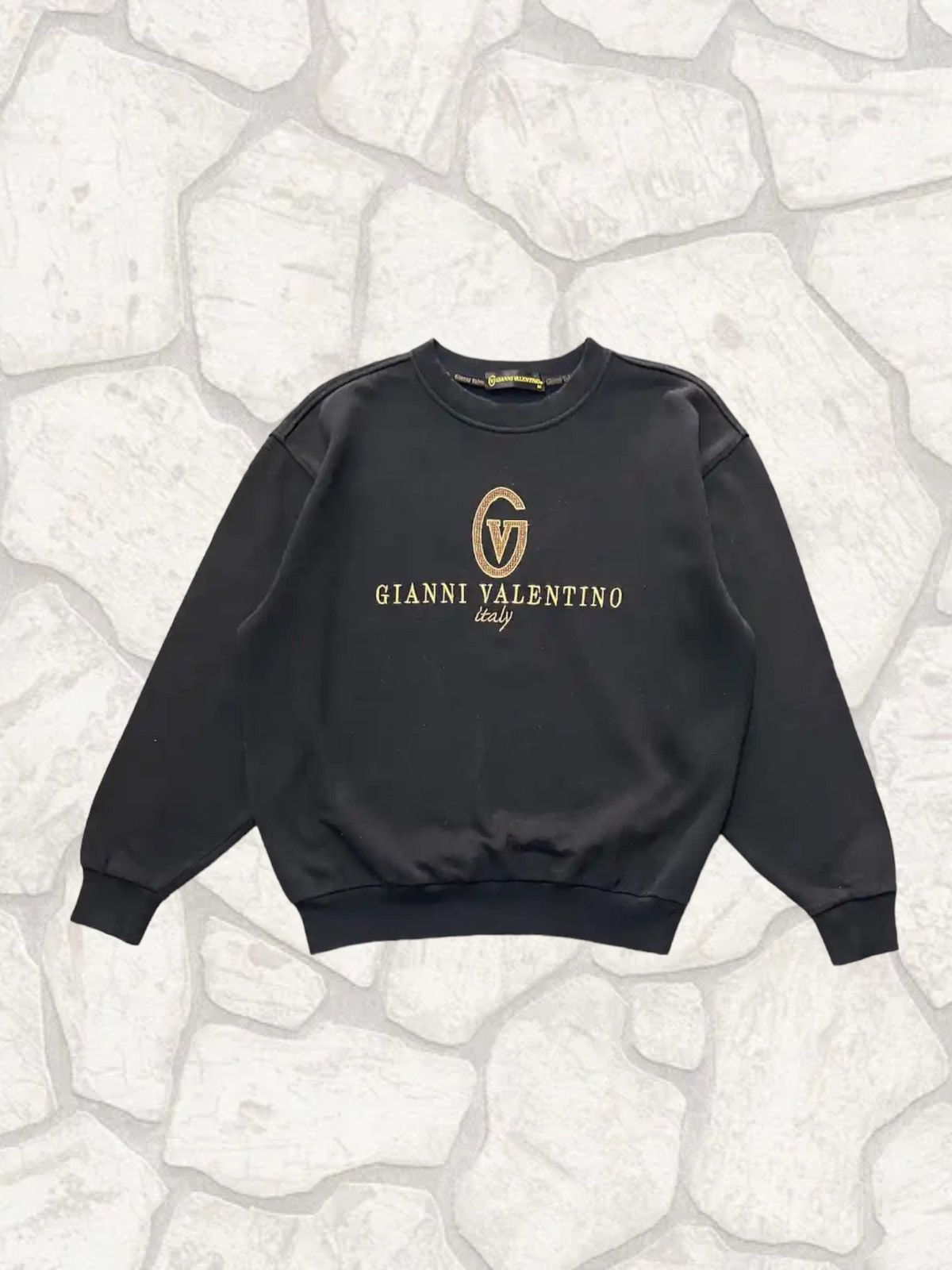 Gianni Valentino × Valentino × Vintage Vintage Gianni Valentino Italy Gold Embroidery Sweatshirt Size US M / EU 48-50 / 2 - 1 Thumbnail