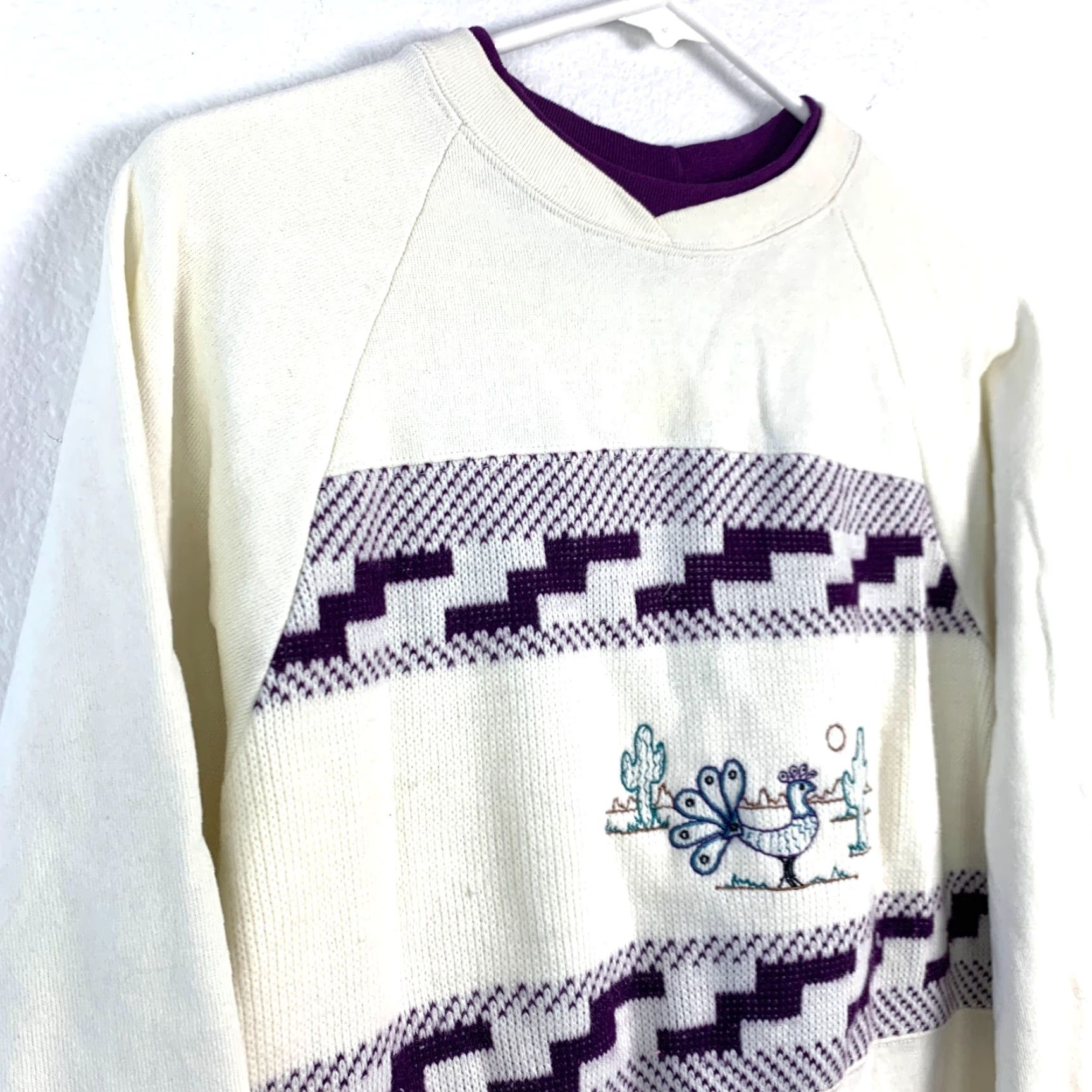 Vintage VINTAGE Great Lakes Southwestern Rooster Mixed Media Sweatshirt Grandmacore Size M / US 6-8 / IT 42-44 - 3 Thumbnail
