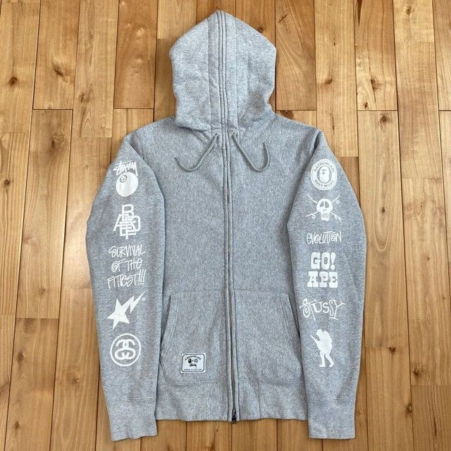 Stussy Stussy double face label contrast stitch zip hoodie | Grailed