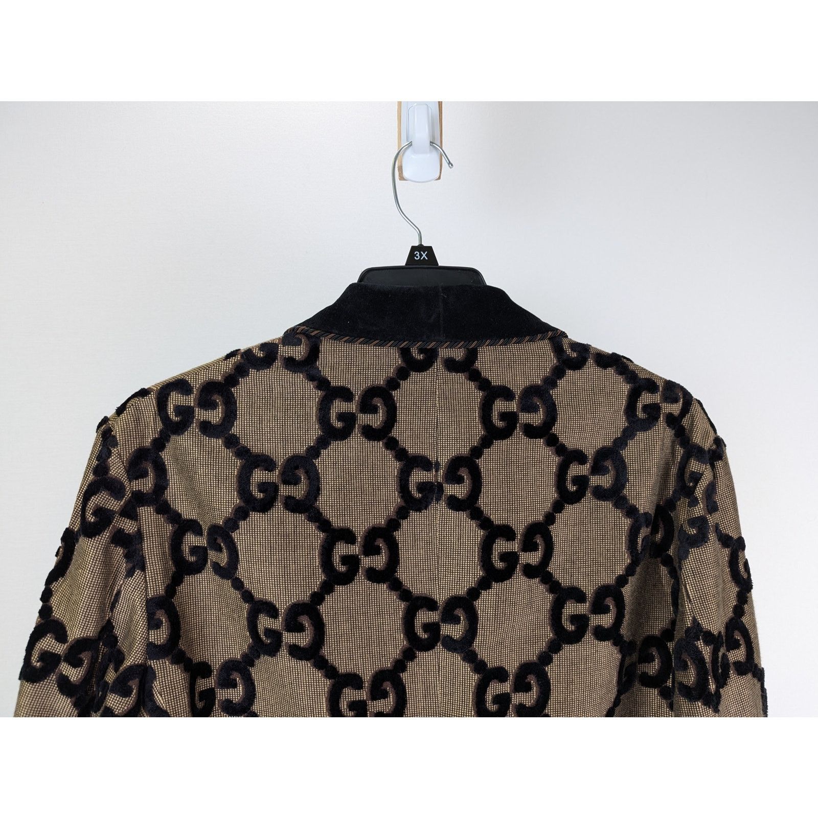 Gucci o1rshd1 GG Logo Blazer Jacket in Beige/Black Size US M / EU 48-50 / 2 - 10 Thumbnail