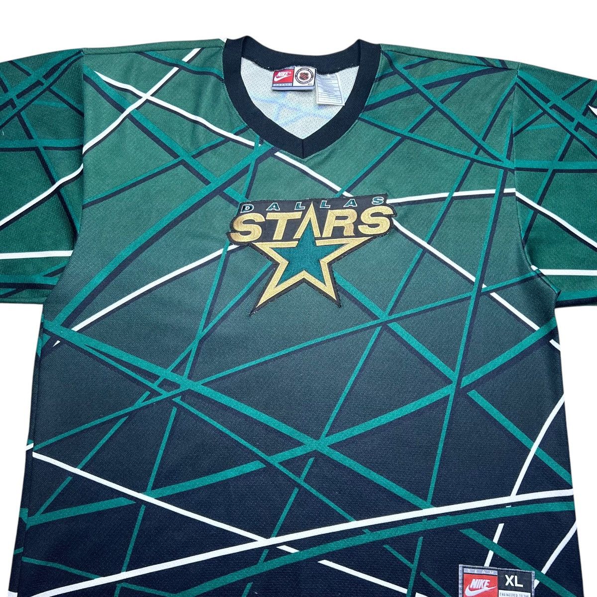 Nike Vintage 1990s NHL Dallas Stars All Over Print Nike Jersey Size US XL / EU 56 / 4 - 4 Thumbnail