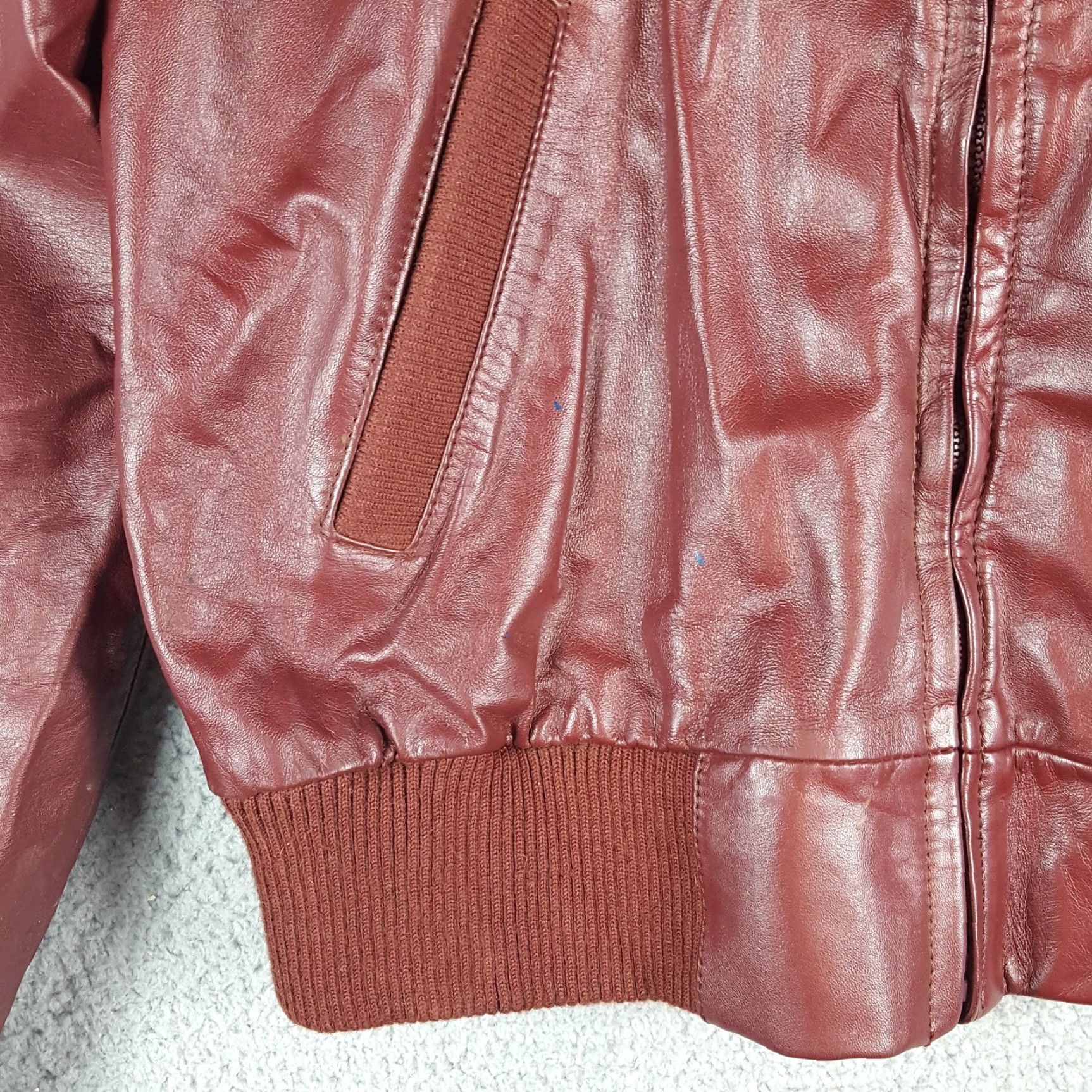 Vintage VINTAGE Andhurst Jacket Size 40L Maroon Leather Cafe Racer Biker Motorcycle 80s Mens Size US XXS / EU 40 - 5 Thumbnail