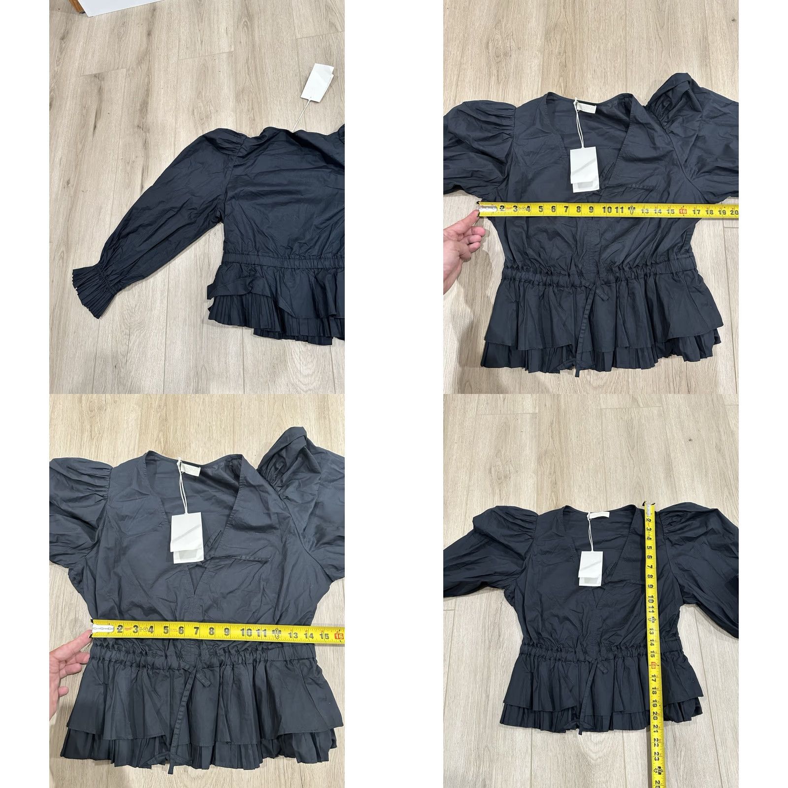 Ulla Johnson VINTAGE? NWT Ulla Johnson Wren Blouse Top Black Cotton Size 8 Size M / US 6-8 / IT 42-44 - 9 Thumbnail