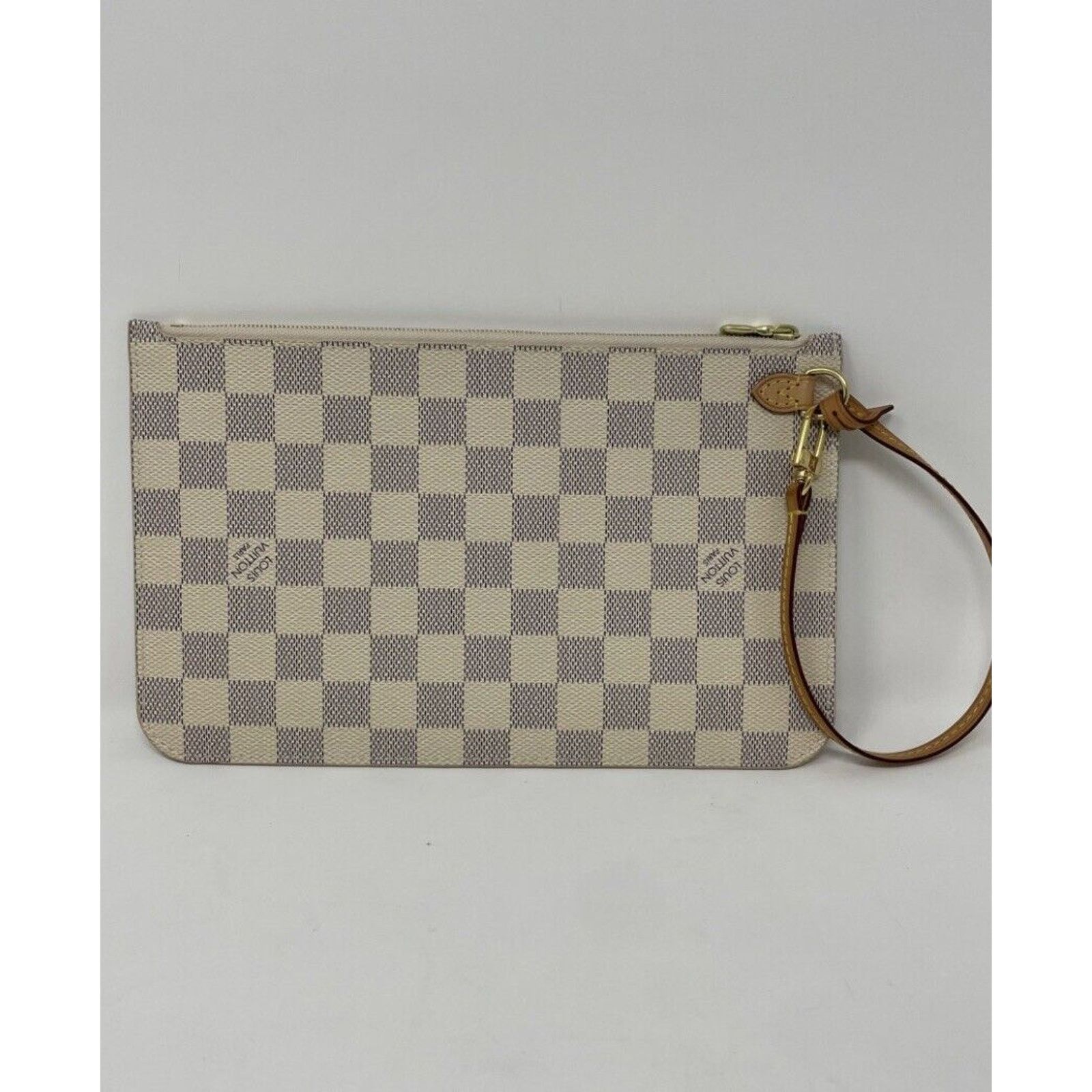 Louis Vuitton LOUIS VUITTON Large Damier Azur Beige Pouch Pochette Clutch Size ONE SIZE - 3 Thumbnail