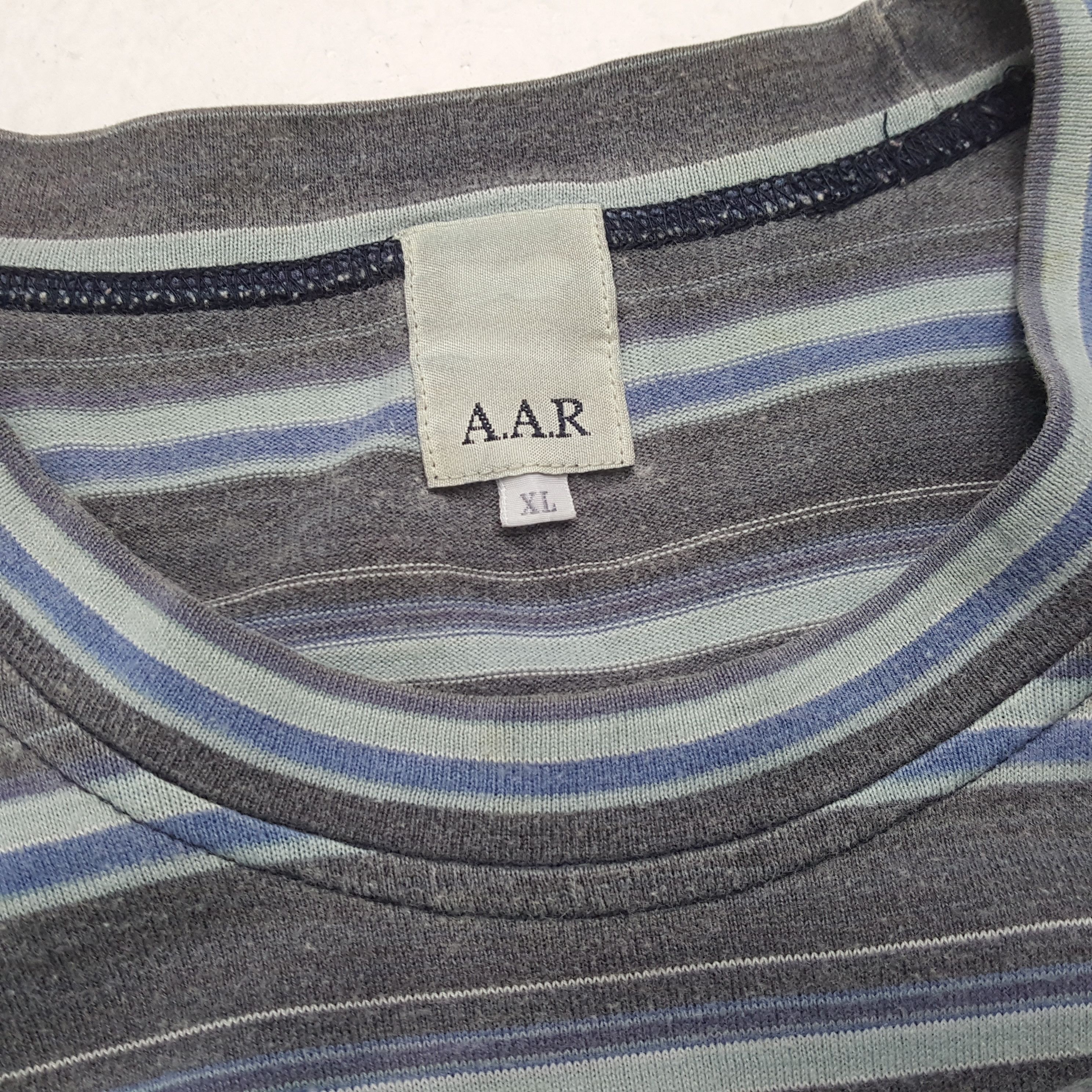 Japanese Brand × Vintage × Yohji Yamamoto AAR YOHJI YAMAMOTO Designer Tshirt Stripes Design Custom Art Size US L / EU 52-54 / 3 - 8 Thumbnail