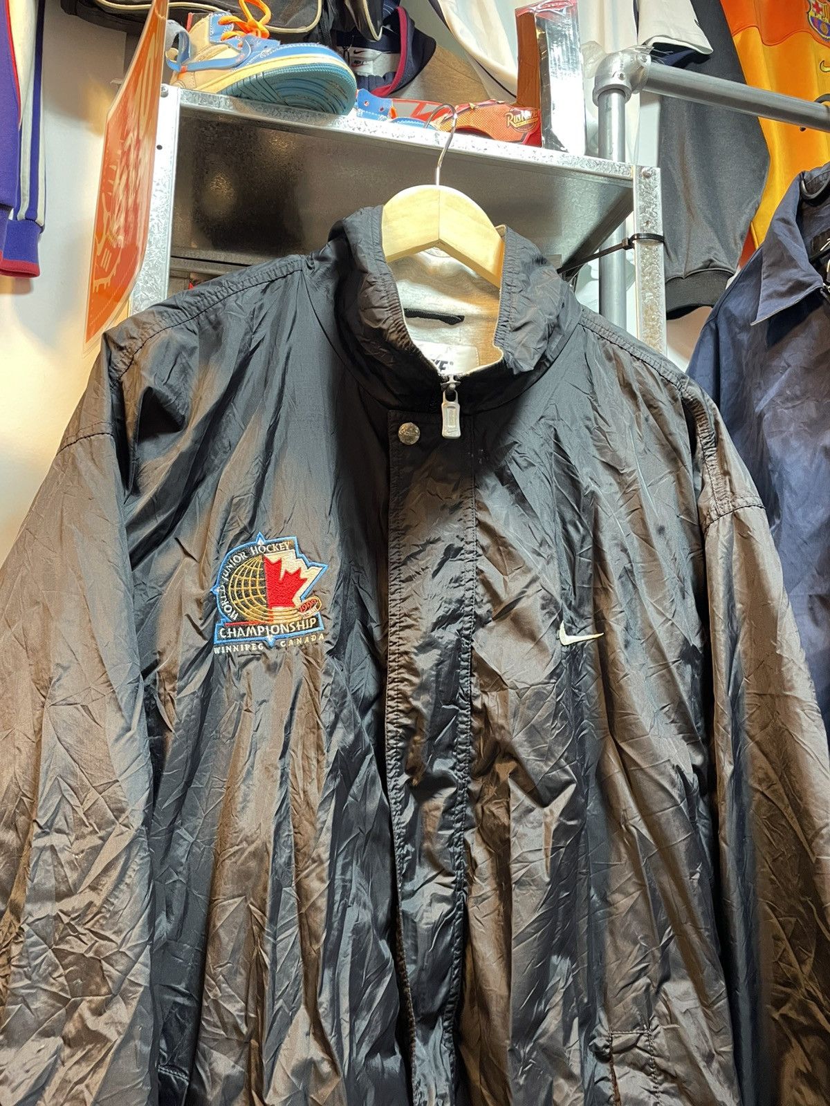 Nike Vintage Nike Team Hockey Windbreaker Jacket Size US XL / EU 56 / 4 - 2 Thumbnail