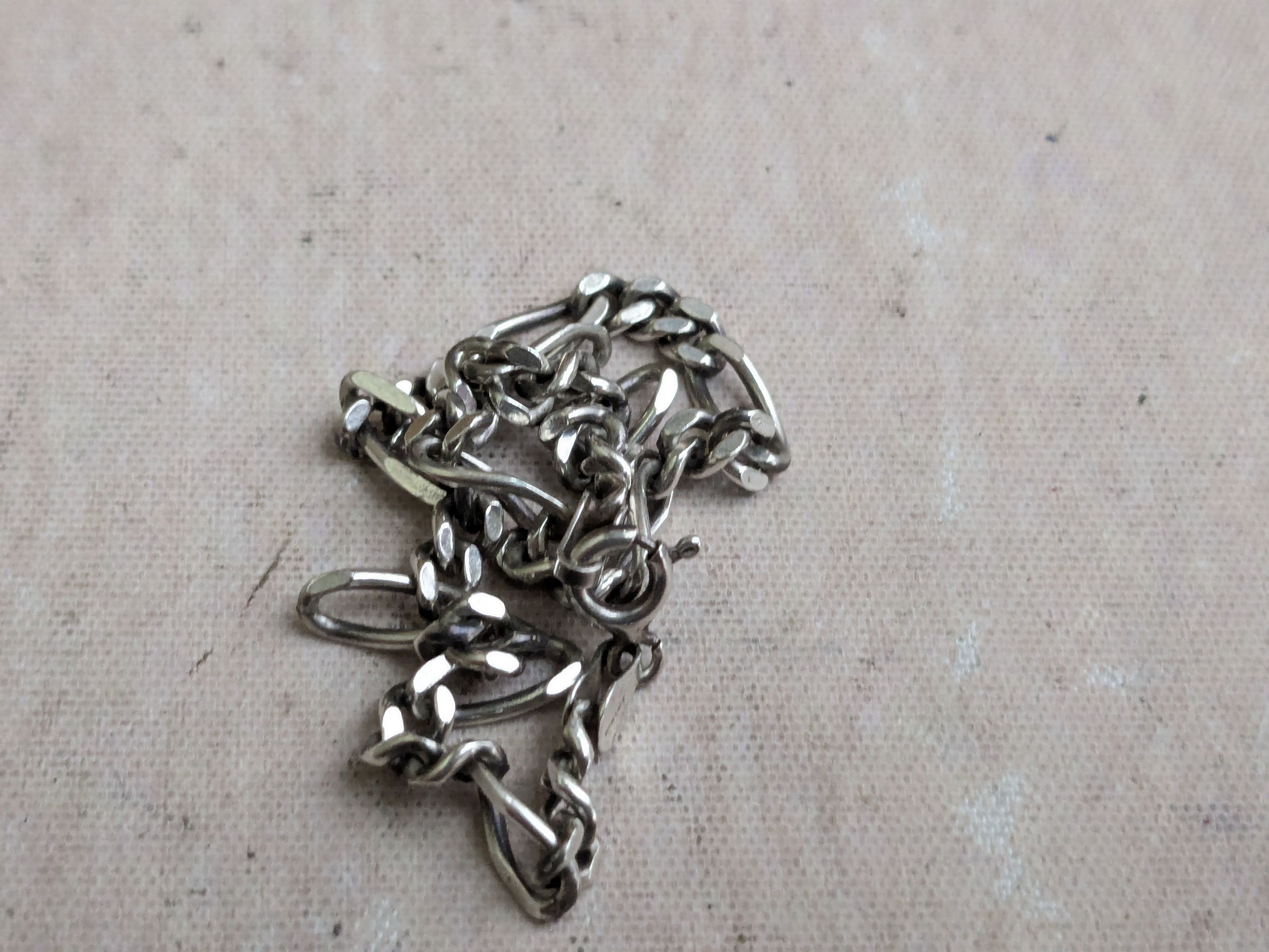 Jewelry Vintage Sterling Silver Figaro Bracelet 8" Italy Size ONE SIZE - 6 Thumbnail