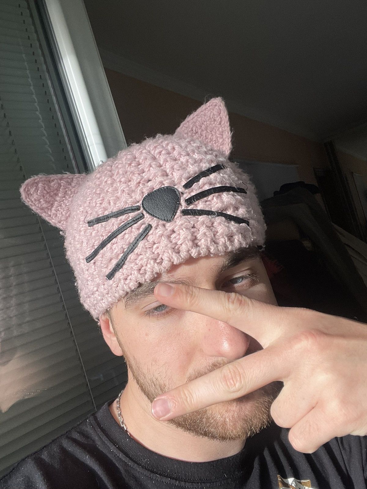 Japanese Brand × Karl Lagerfeld × Vintage Vintage hat Karl Lagerfeld kitty Pink Size ONE SIZE - 3 Thumbnail