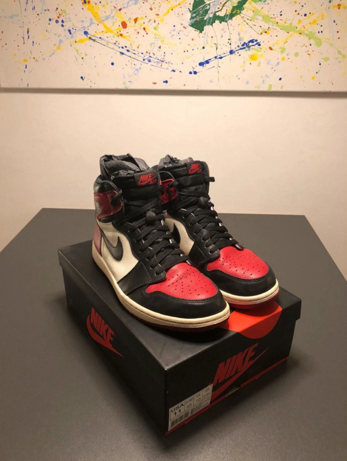 Jordan Brand Air Jordan 1 Retro High Bred Toe Size US 11 / EU 44 - 2 Thumbnail