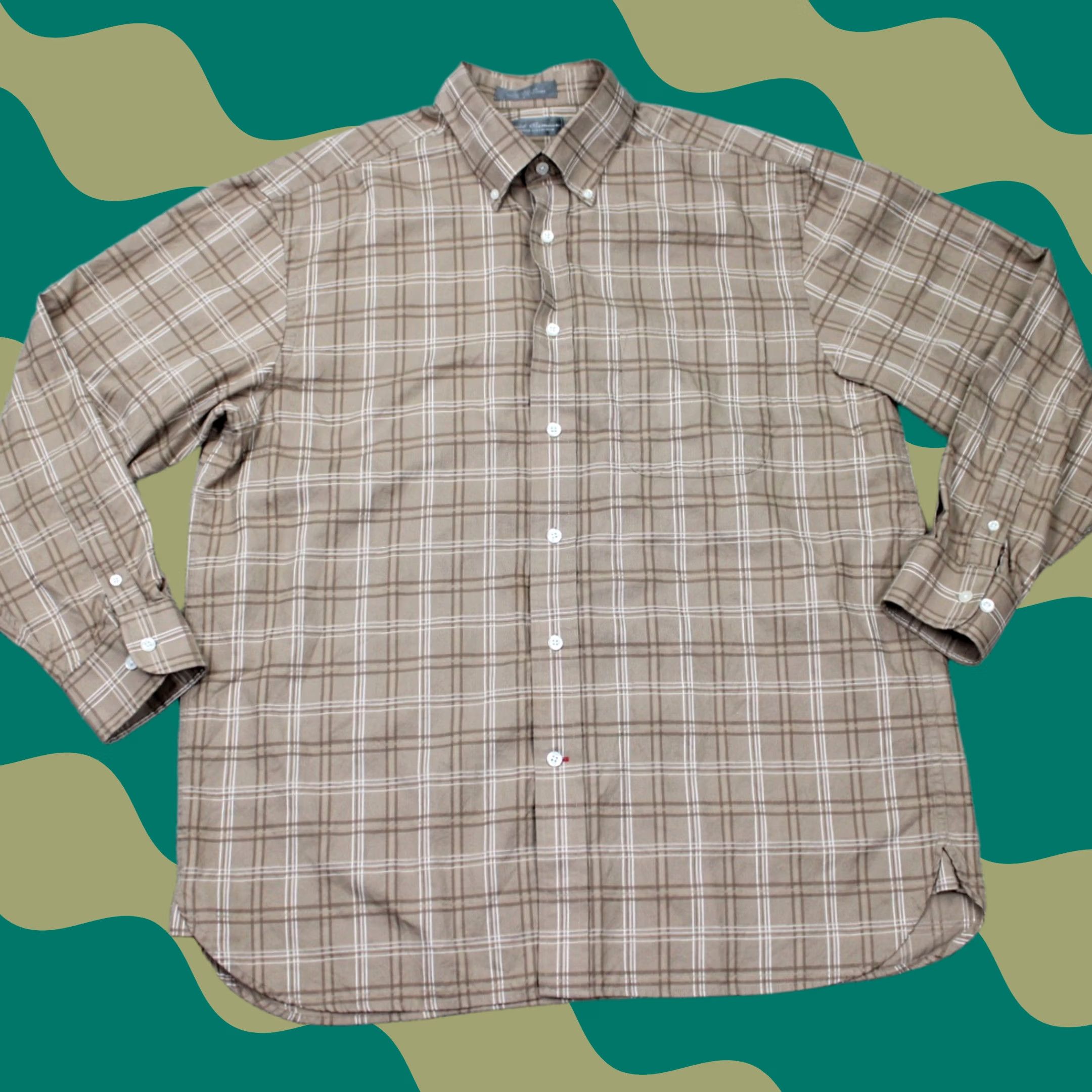 Cremieux Daniel Cremieux Signature Collection Shirt Mens Large Brown Cotton L/S Button-Up Size US L / EU 52-54 / 3 - 1 Thumbnail