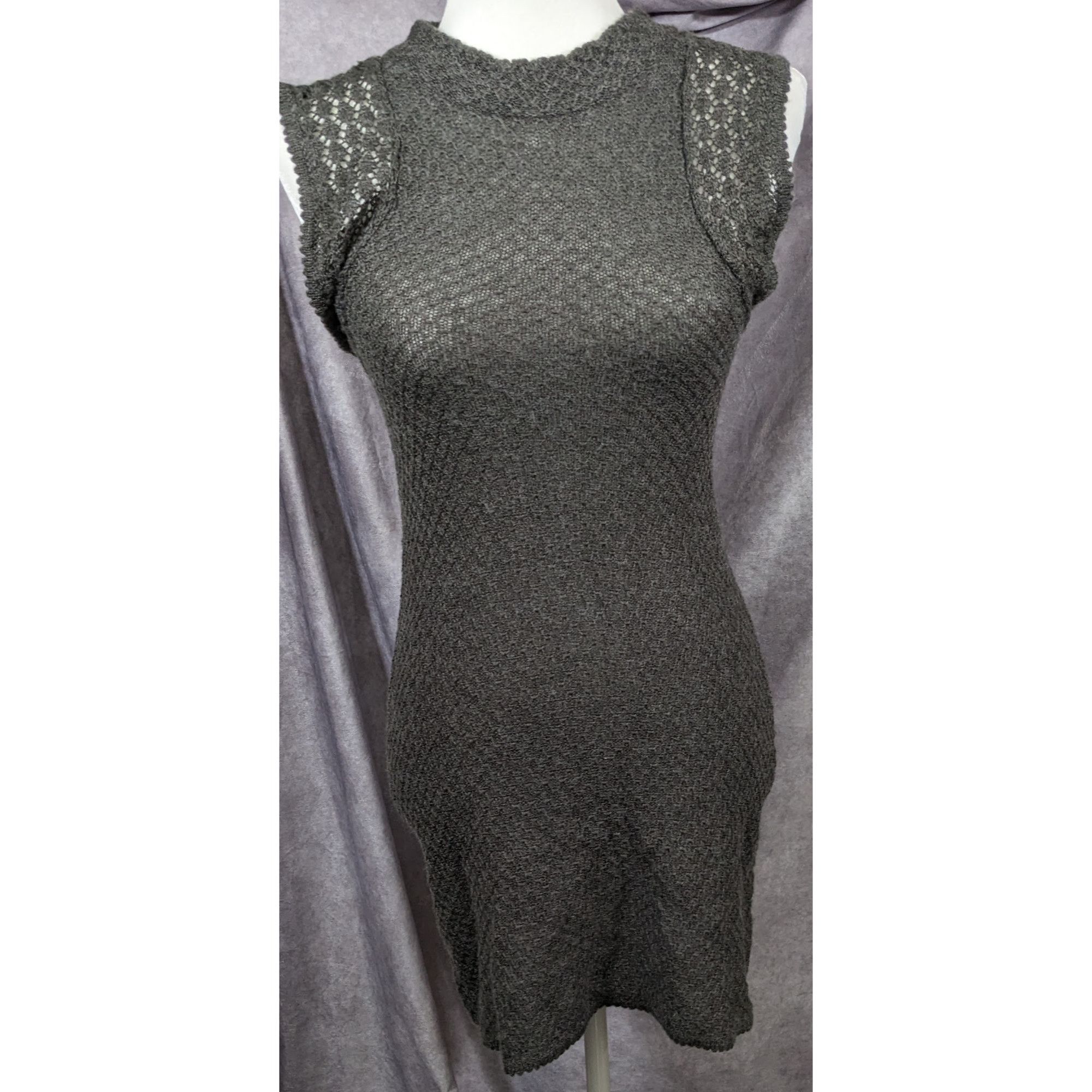 Heritage1981 Casual Retro Coquette Grey Knit Dress by Heritage 1981 Size M / US 6-8 / IT 42-44 - 4 Thumbnail
