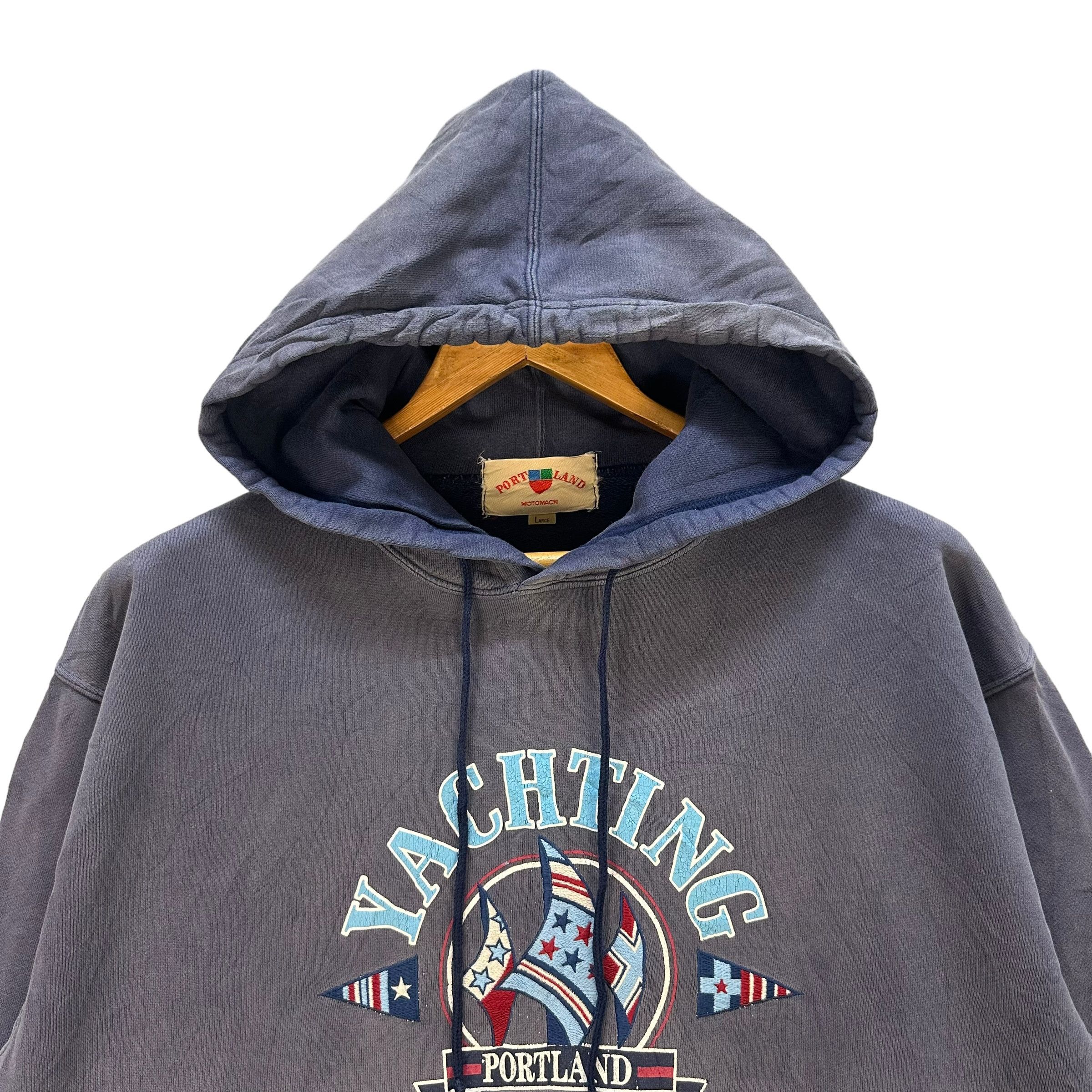 Japanese Brand TRASHED YACHTING PORTLAND BIG LOGO PULLOVER HOODIES #A1-0001 Size US L / EU 52-54 / 3 - 2 Thumbnail
