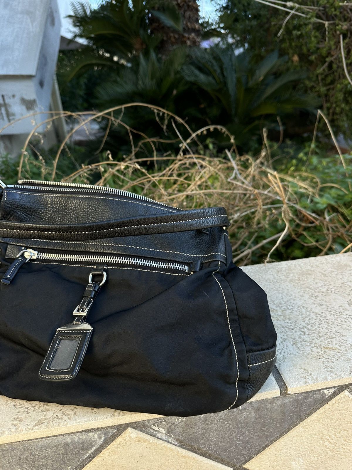 Prada Prada Black Shoulder Bag Leather Nylon Size ONE SIZE - 6 Thumbnail