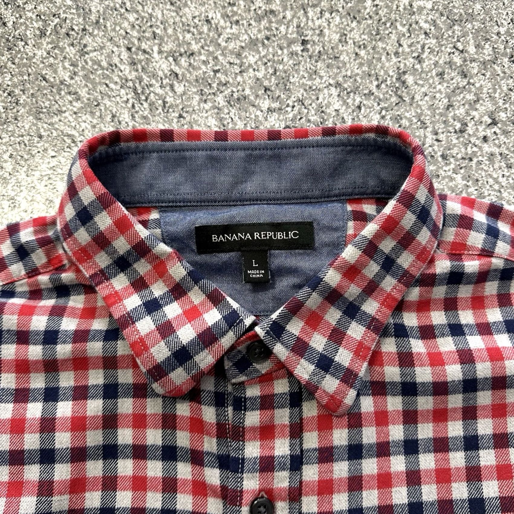 Banana Republic Banana Republic Button-Up Shirt Mens L Long Sleeve Red Camis Pattern Plaid Cotton Shirt Size US L / EU 52-54 / 3 - 2 Thumbnail