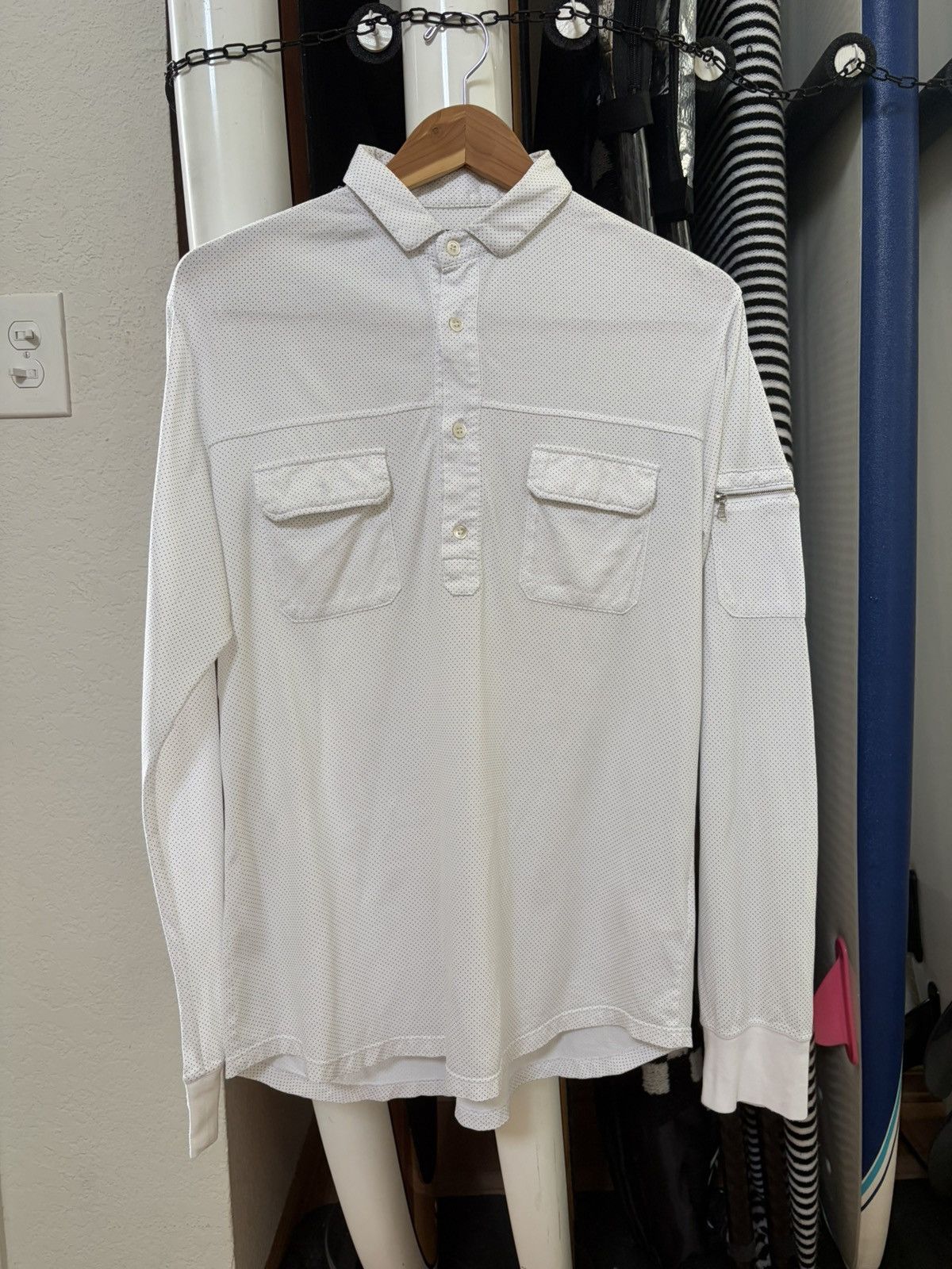 Undercover Undercover AW07 Zipper Sleeve Quarter Button Polo Size US L / EU 52-54 / 3 - 1 Thumbnail