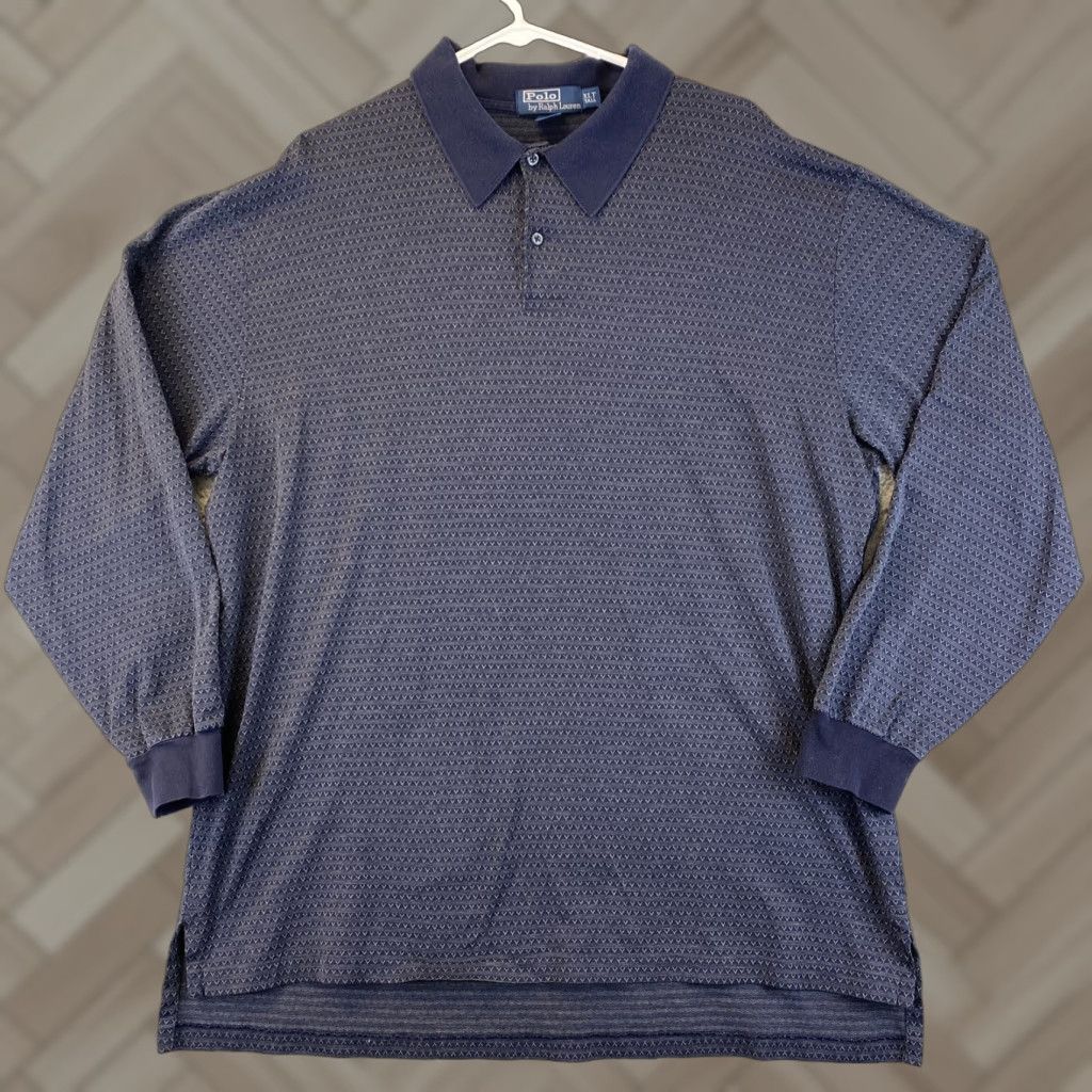 Polo Ralph Lauren Polo Ralph Lauren Big & Tall Long Sleeve Button-Up Shirt Navy Golf XL Mens Size US XL / EU 56 / 4 - 1 Thumbnail