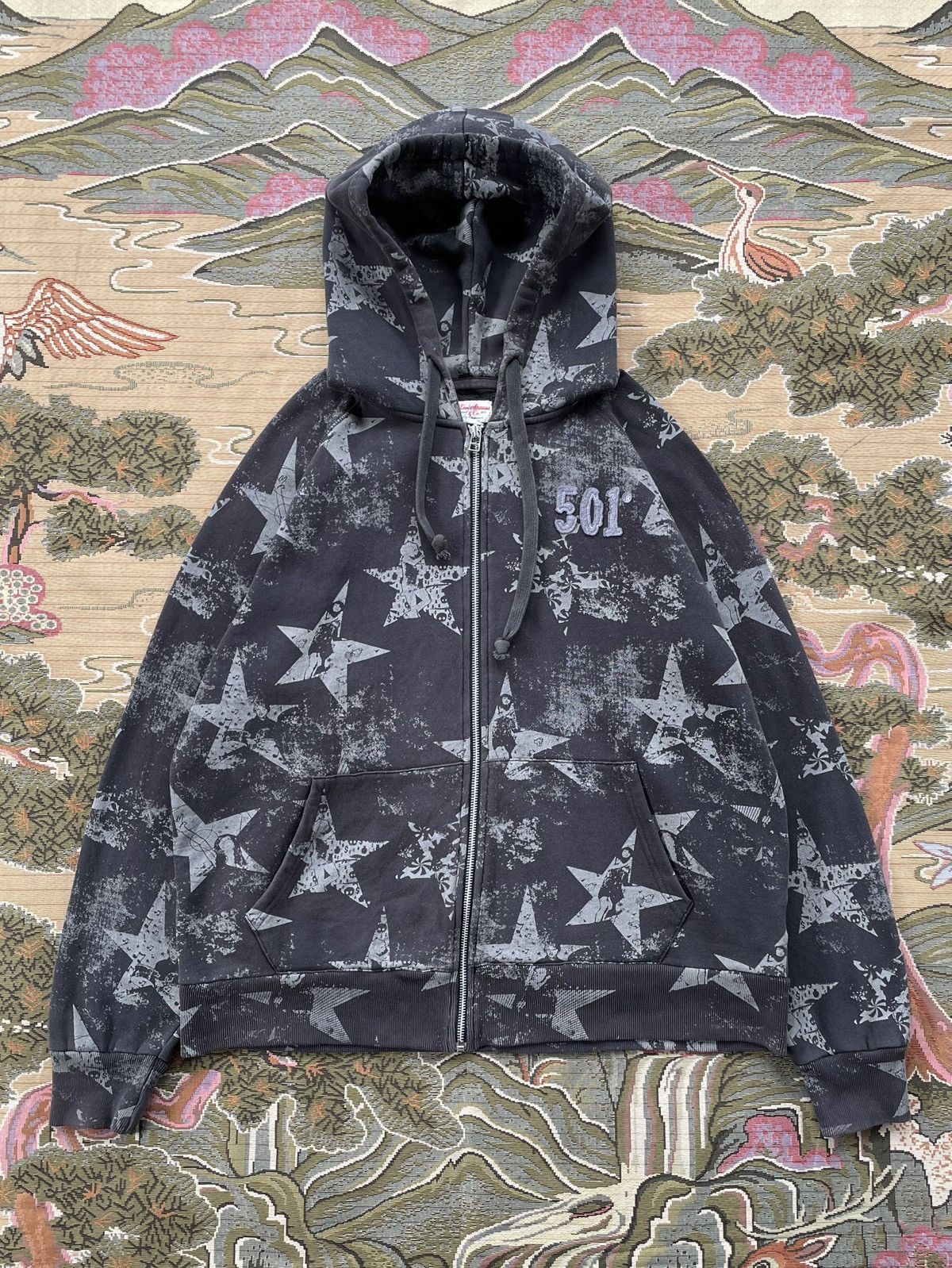 Levi's Vintage Levi's 501 Fullprint Star Hoodie Size US L / EU 52-54 / 3 - 1 Thumbnail