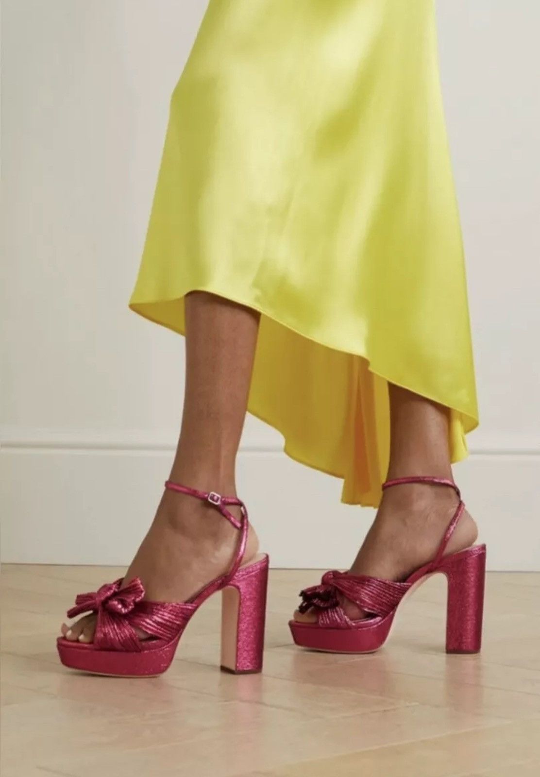 Loeffler Randall Loeffler Randall Natalia Pleated Bow Platform Sandals size 6 Size US 6 / IT 36 - 5 Thumbnail