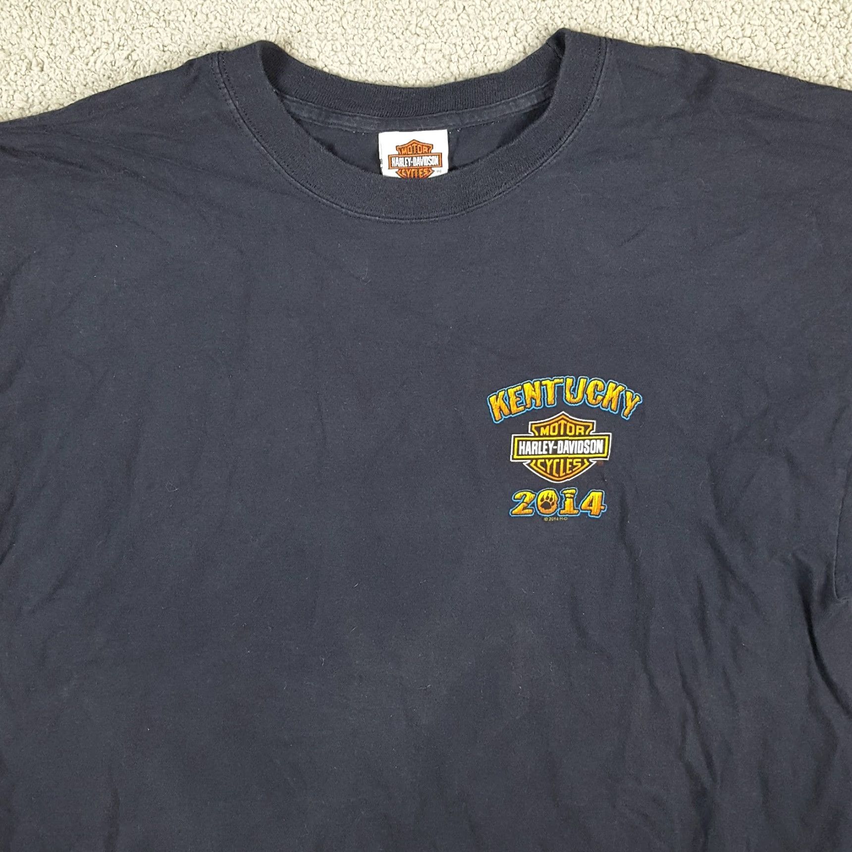 Harley Davidson VINTAGE Harley-Davidson Biker Lion T-Shirt XL Blue 00s Motorcycle Mens Size US XL / EU 56 / 4 - 3 Thumbnail