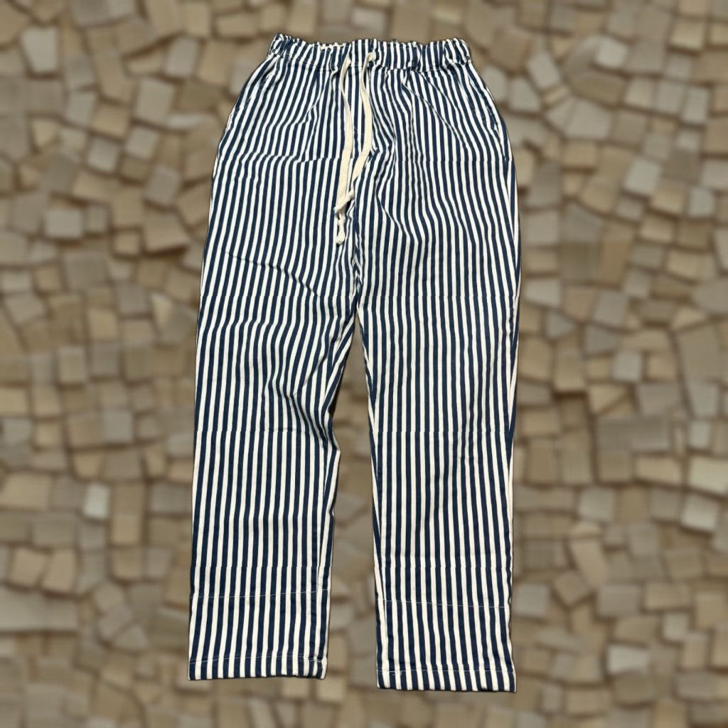 J Brand Brand Bazar Pants Women's Size 26? White Blue Striped Pull On Tie Waist Size 26" / US 2 / IT 38 - 1 Thumbnail