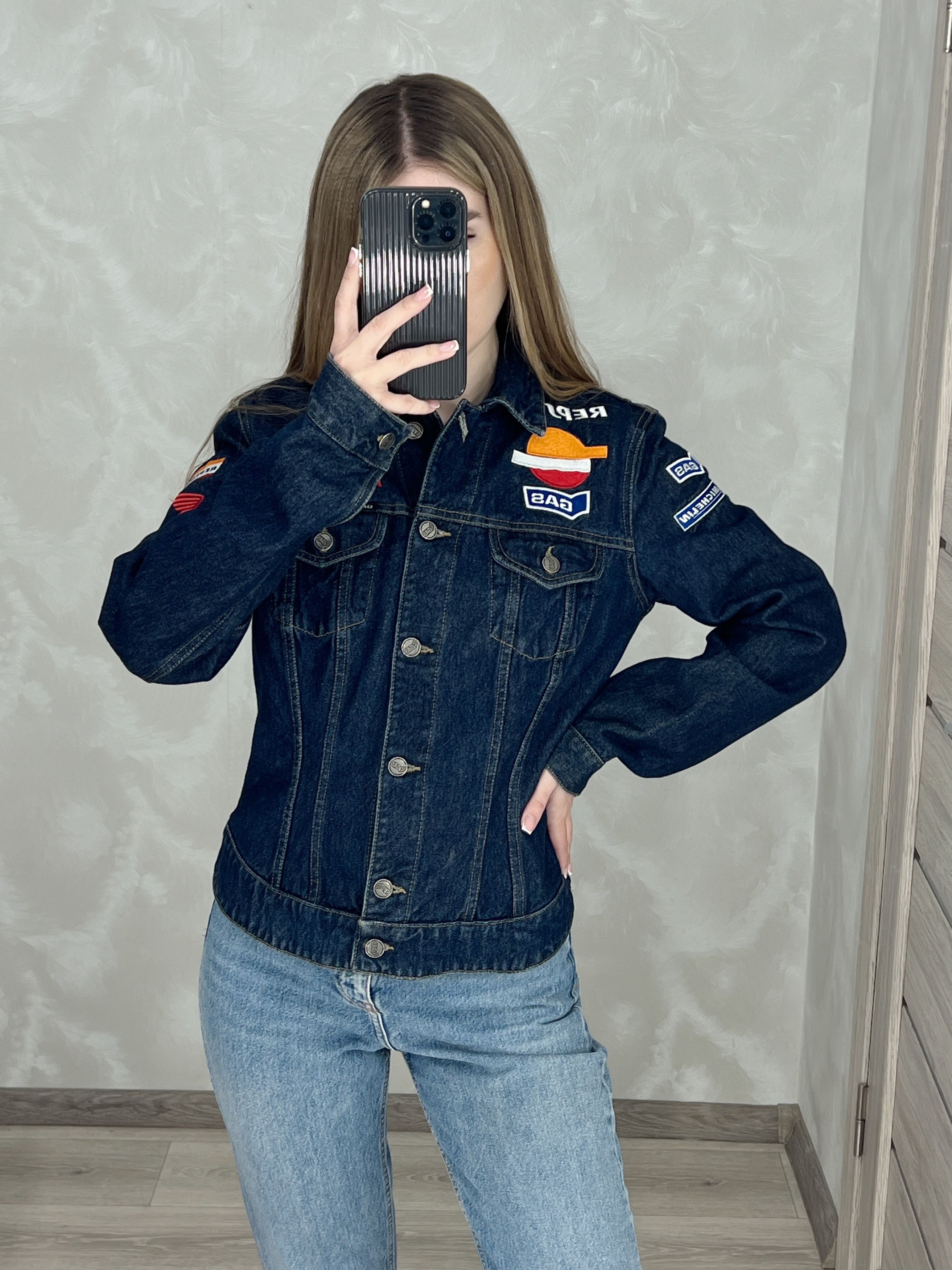 GAS × Honda Gas Denim Jacket Honda Repsol Racing Michelin Women Size L / US 10 / IT 46 - 6 Thumbnail