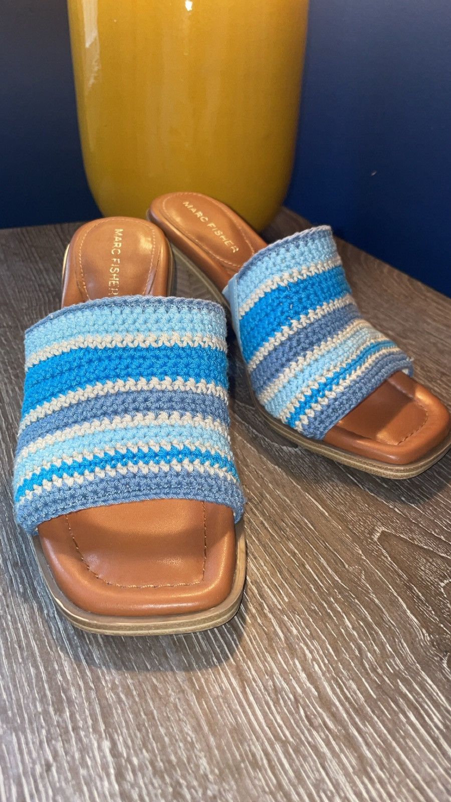 Marc Fisher Marc Fisher Woven Platform Sandals — Blue Size US 7.5 / IT 37.5 - 1 Thumbnail