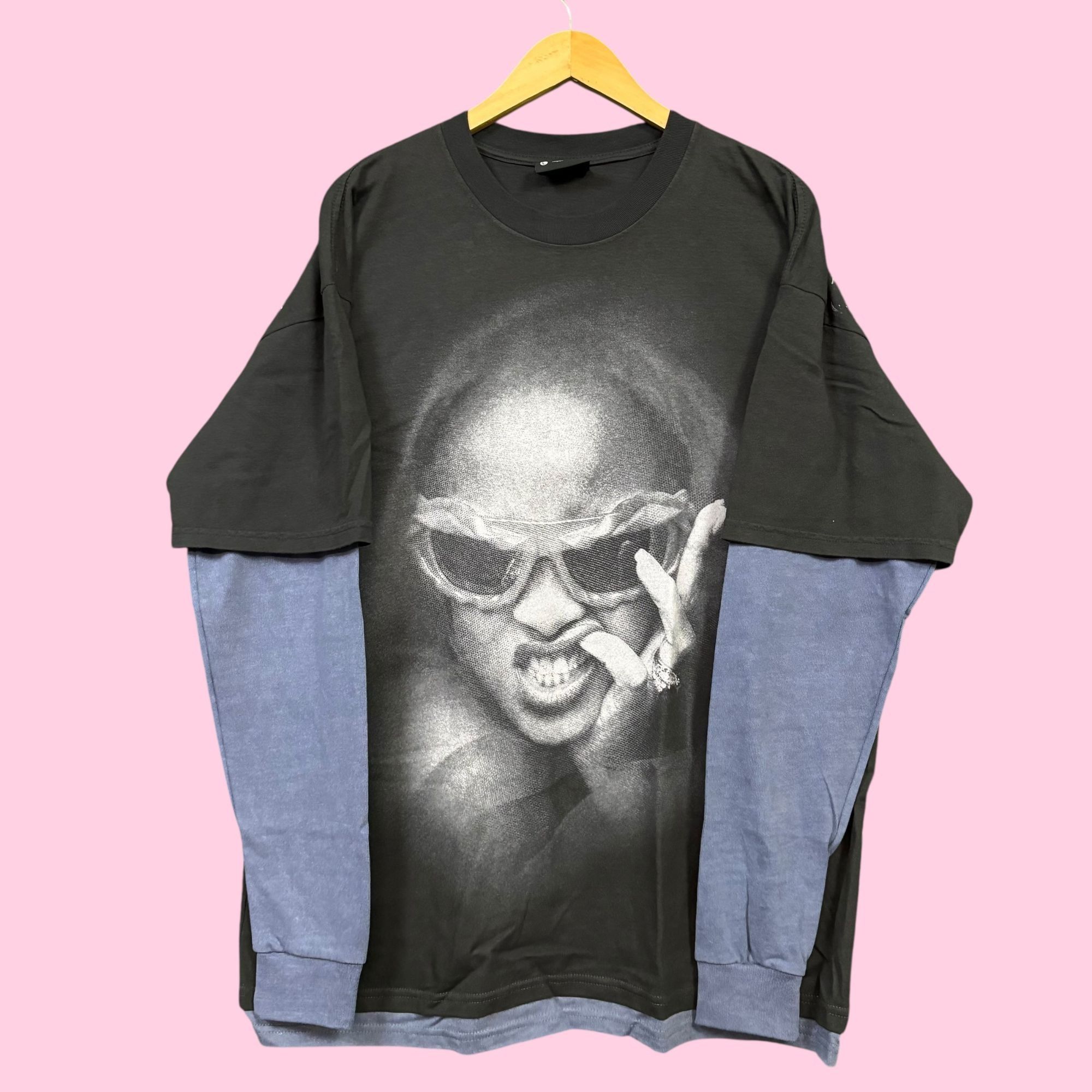 Rihanna 2005 20th Anniversary R20 Oversized Layered LS Tee L