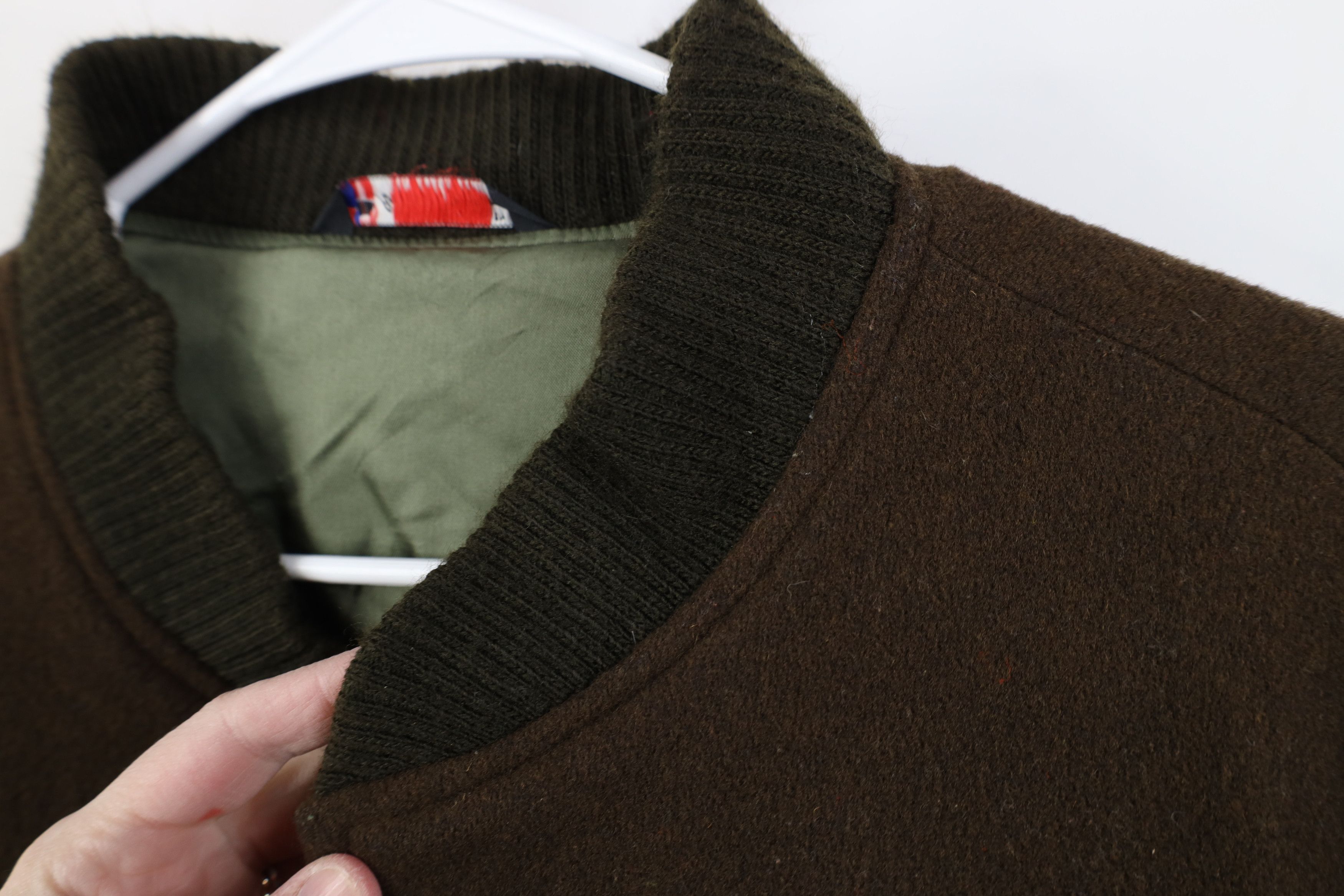 Vintage Vintage 90s Streetwear Block Wool Bomber Jacket Earth Tone Size US XL / EU 56 / 4 - 7 Thumbnail