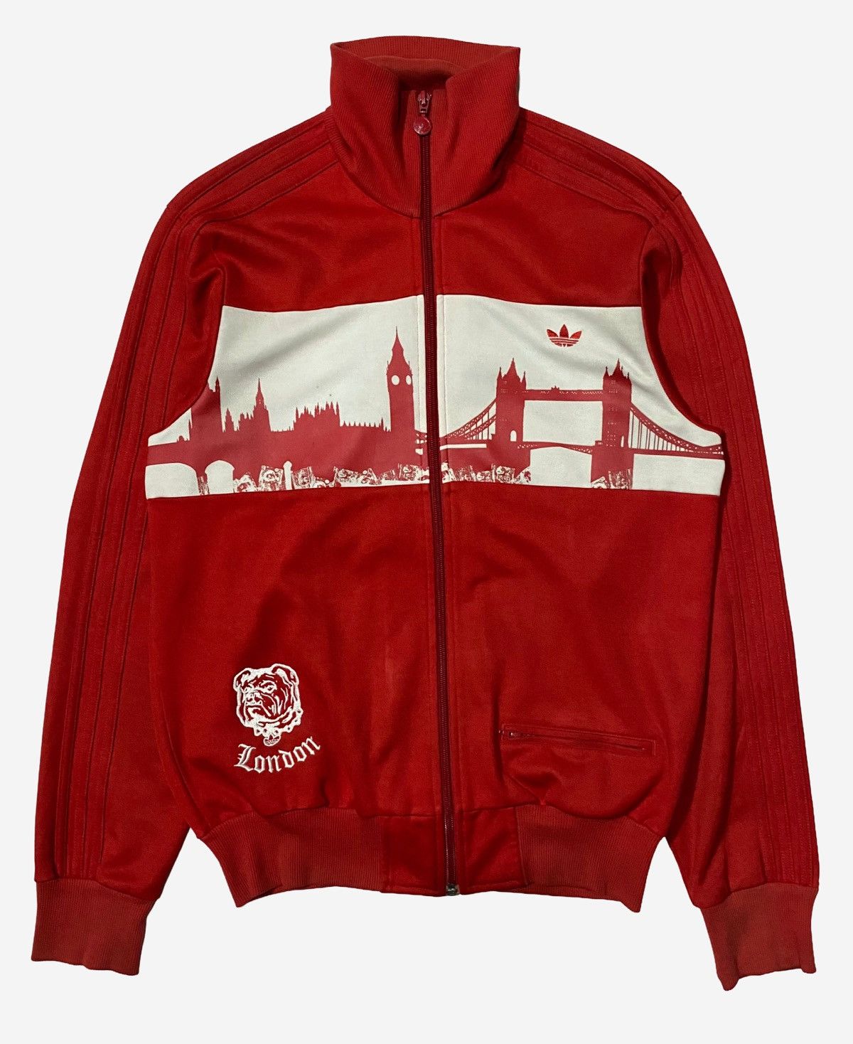 Adidas VINTAGE 2006 ADIDAS LONDON BRIDGE TRACK TOP RED WHITE Size US M / EU 48-50 / 2 - 1 Thumbnail