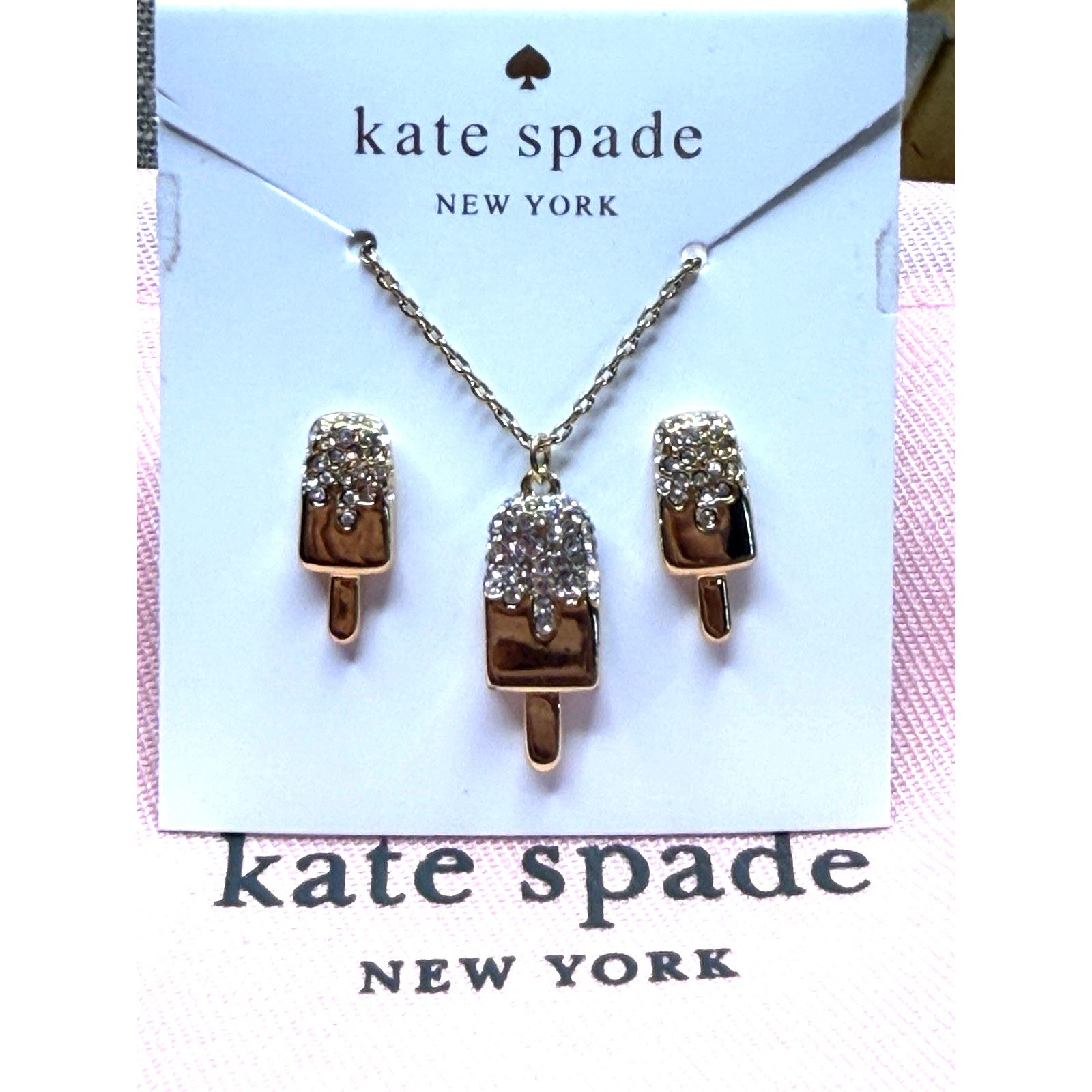 Kate Spade Kate Spade Ice Pop Necklace w Earrings Set Fast Food Gold Size ONE SIZE - 1 Thumbnail