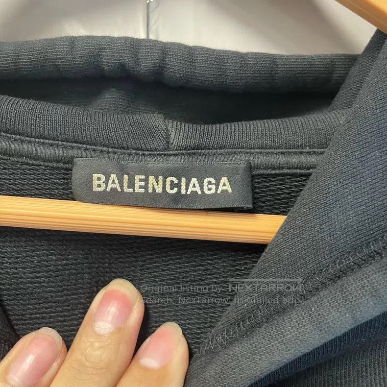 Balenciaga Balenciaga Black Watch Face Printed Logo Hooded Sweatshirt Size US S / EU 44-46 / 1 - 3 Thumbnail