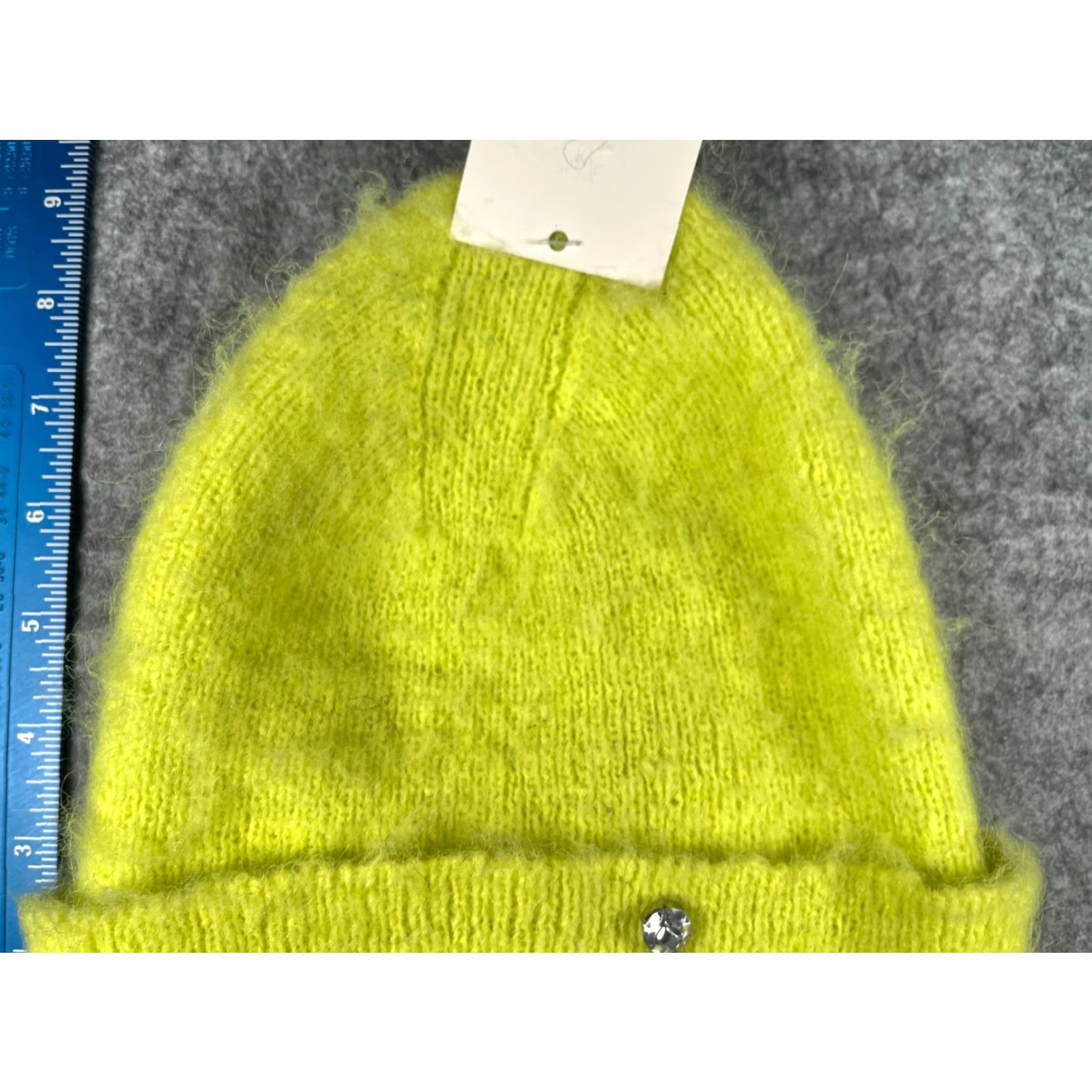 Vintage A New Day Beanie Toque Women One Size Neon Green Knit Jewel Polyester Ski NEW Size ONE SIZE - 3 Thumbnail