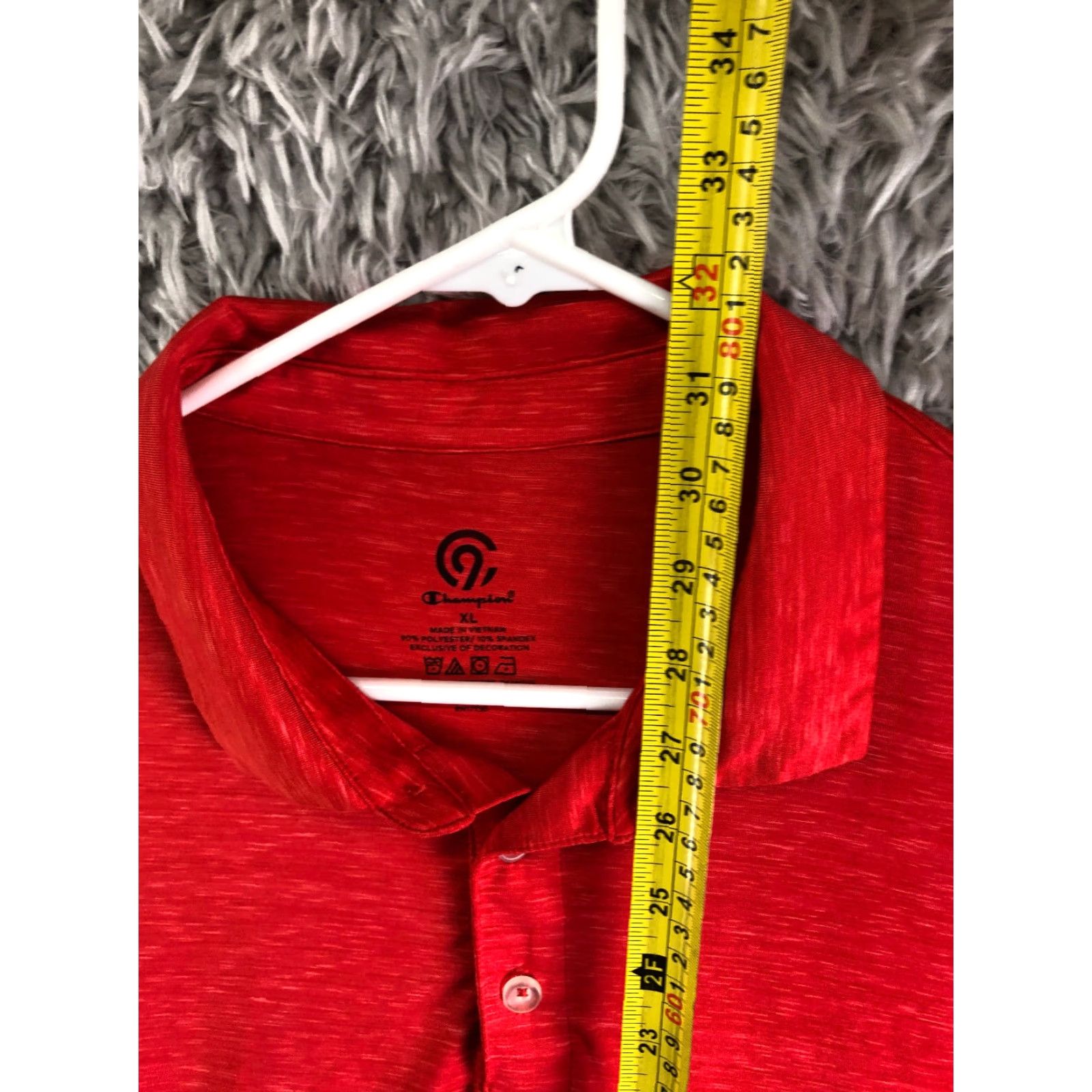 Champion Champion Mens XL Spread Collar Short Sleeve Red Polo Pullover Shirt Size US XL / EU 56 / 4 - 3 Thumbnail