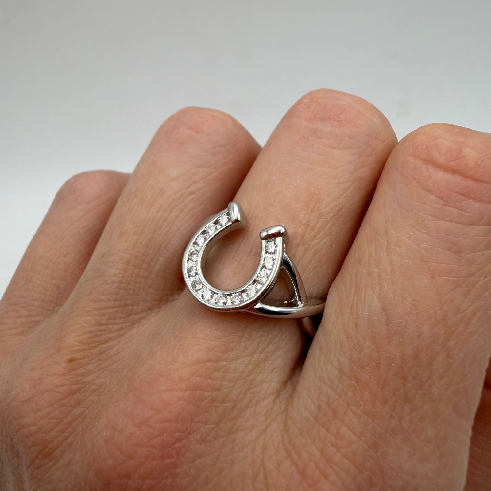 Sterling Silver 925 Sterling Silver Horseshoe Ring Lucky Charm Size ONE SIZE - 4 Thumbnail