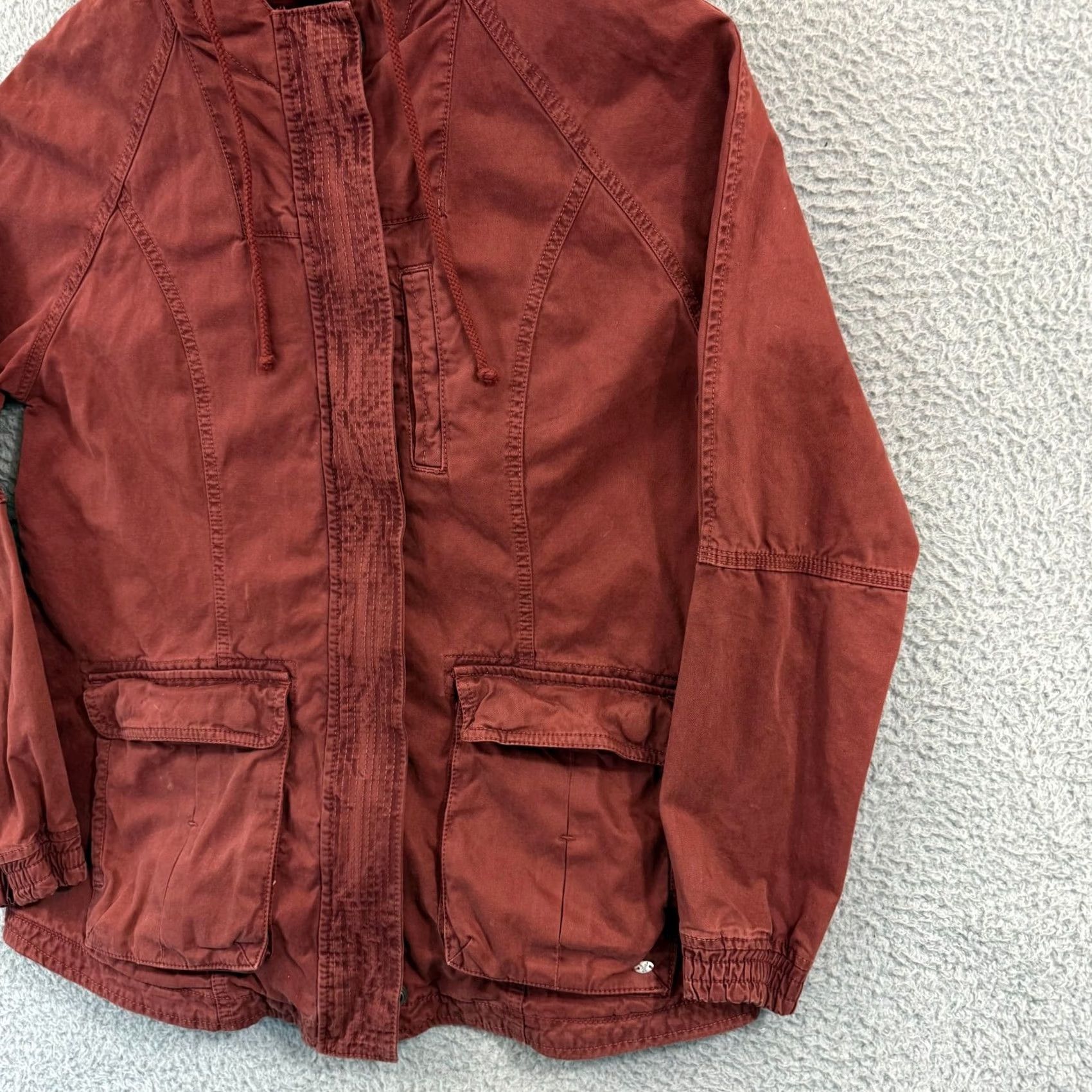 American Eagle Outfitters VINTAGE American Eagle Jacket Womens Medium Red Cargo Utility Military Hooded Zip Y2K Size M / US 6-8 / IT 42-44 - 5 Thumbnail