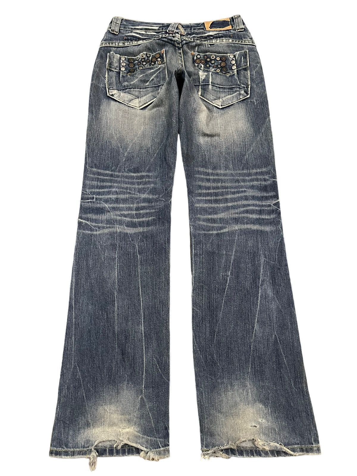 14th Addiction Vintage Japanese Brand Blue Thunder Wash Style Bootcut Jeans Size US 29 - 2 Thumbnail