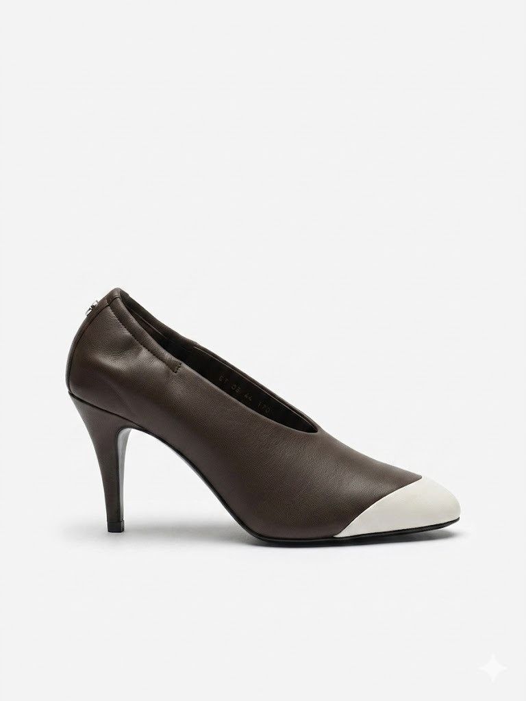 Chanel o1h1sh10526 Cap-Toe Pumps in Brown/Ivory Size US 10 / IT 40 - 1 Preview