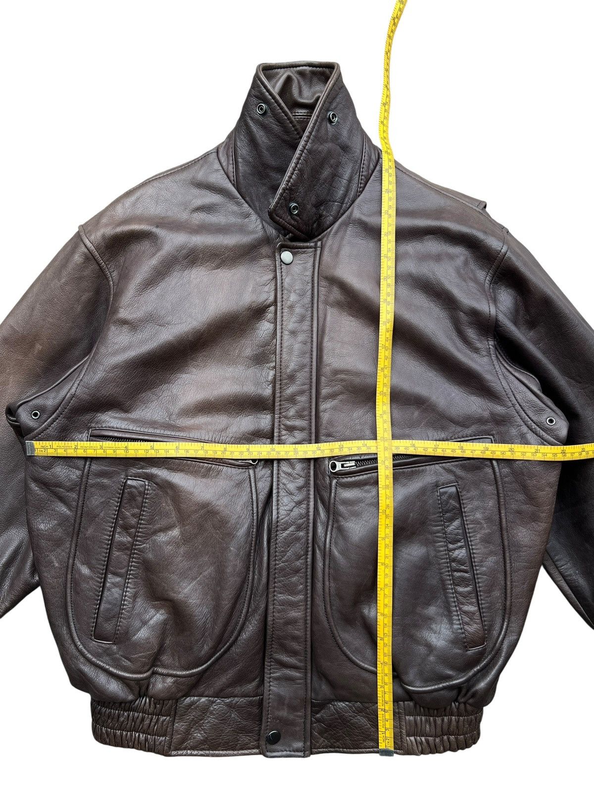 Vintage Vintage 90s Tobell G1 Brown Leather Jacket Size US L / EU 52-54 / 3 - 12 Thumbnail