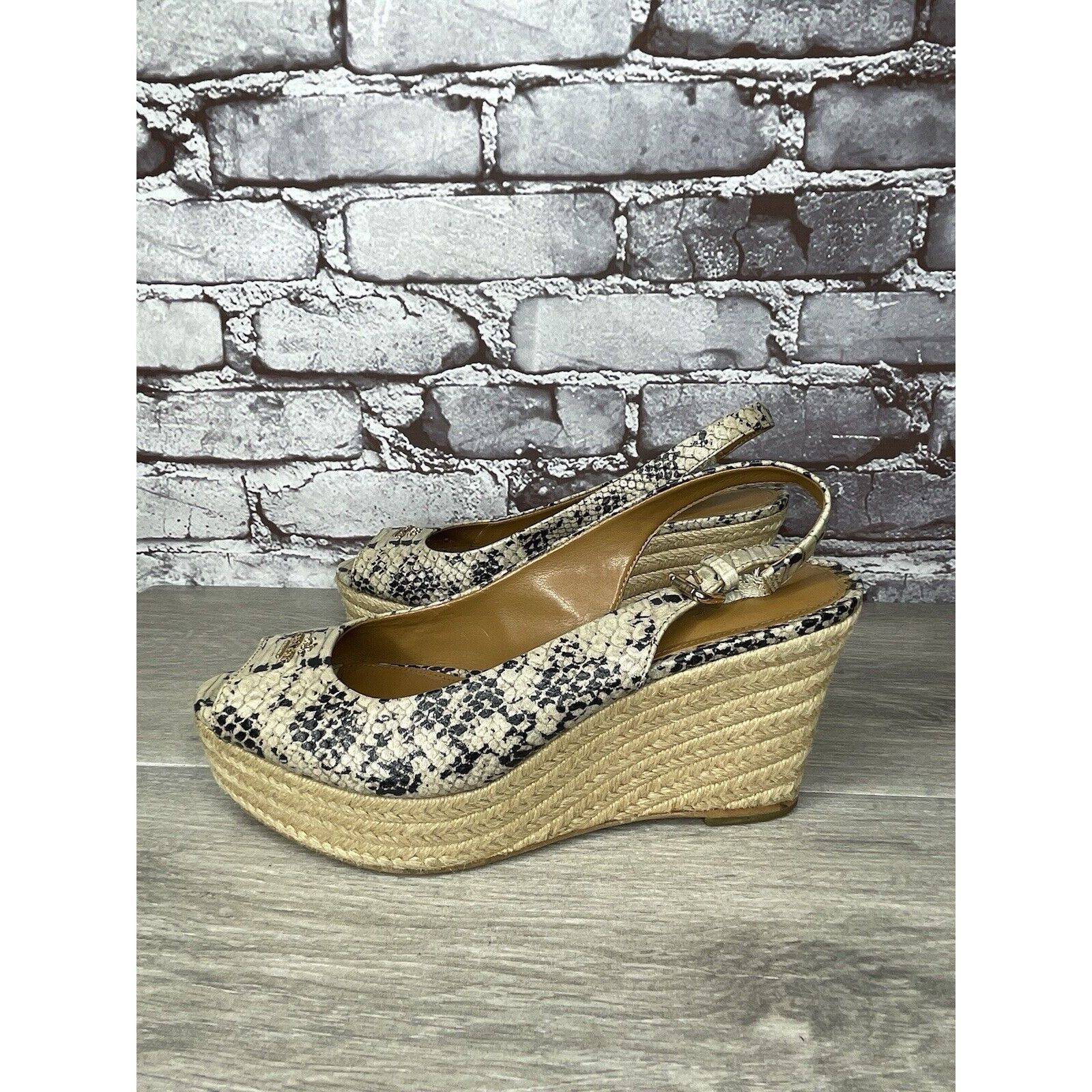 Coach Coach Ferry Snake Embossed Platform Espadrilles Wedges Strap Size US 7 / IT 37 - 1 Thumbnail